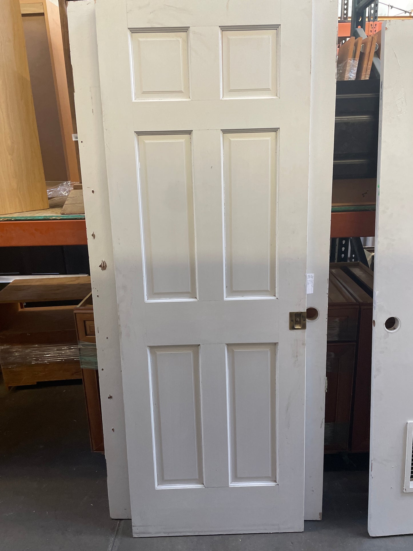 28x80 Interior Solid 6-Panel Sliding Slab Door, White [#J303.17]