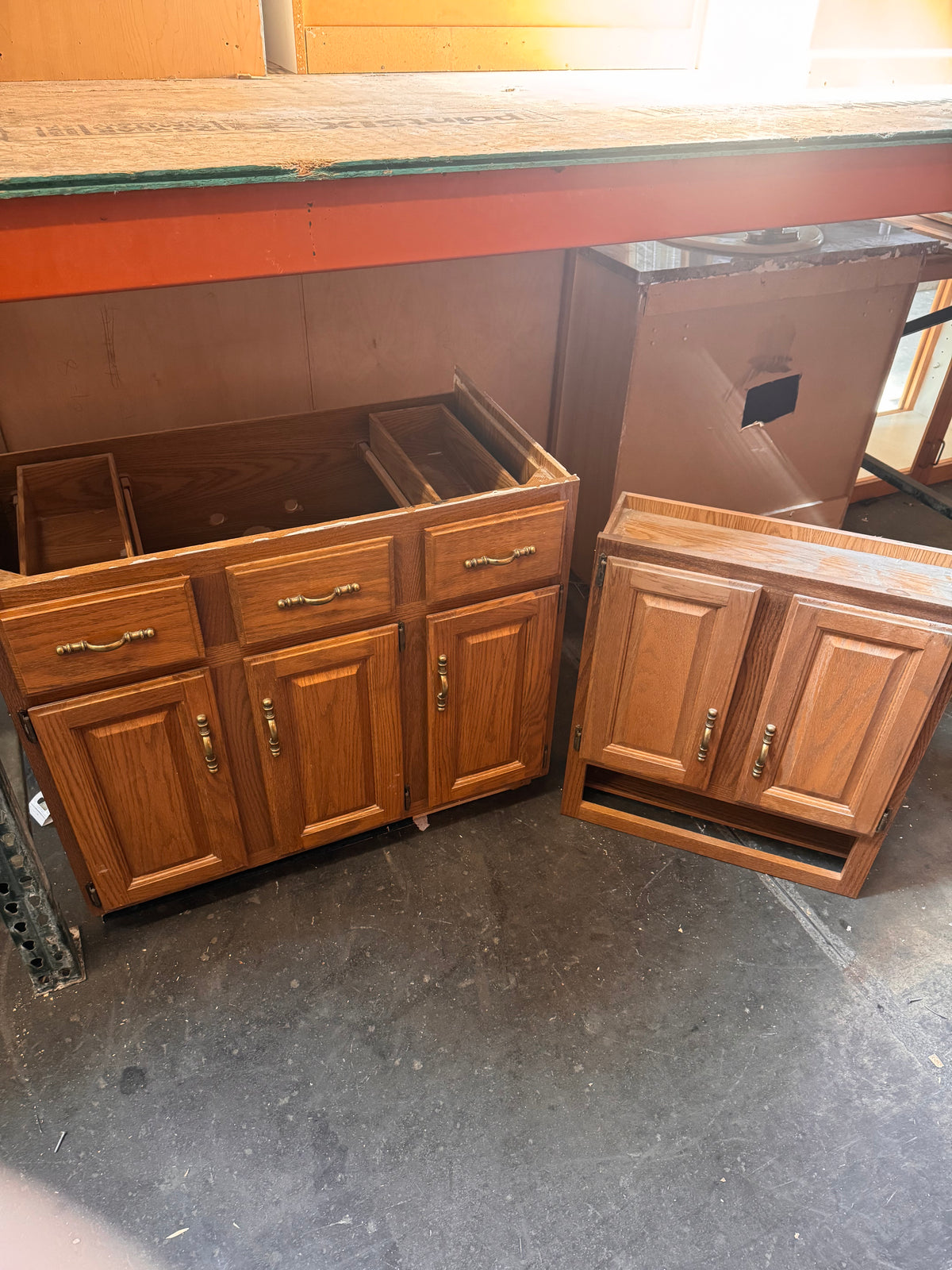 36in Oak Reclaimed Bathroom Vanity Set with Medicine Cabinet