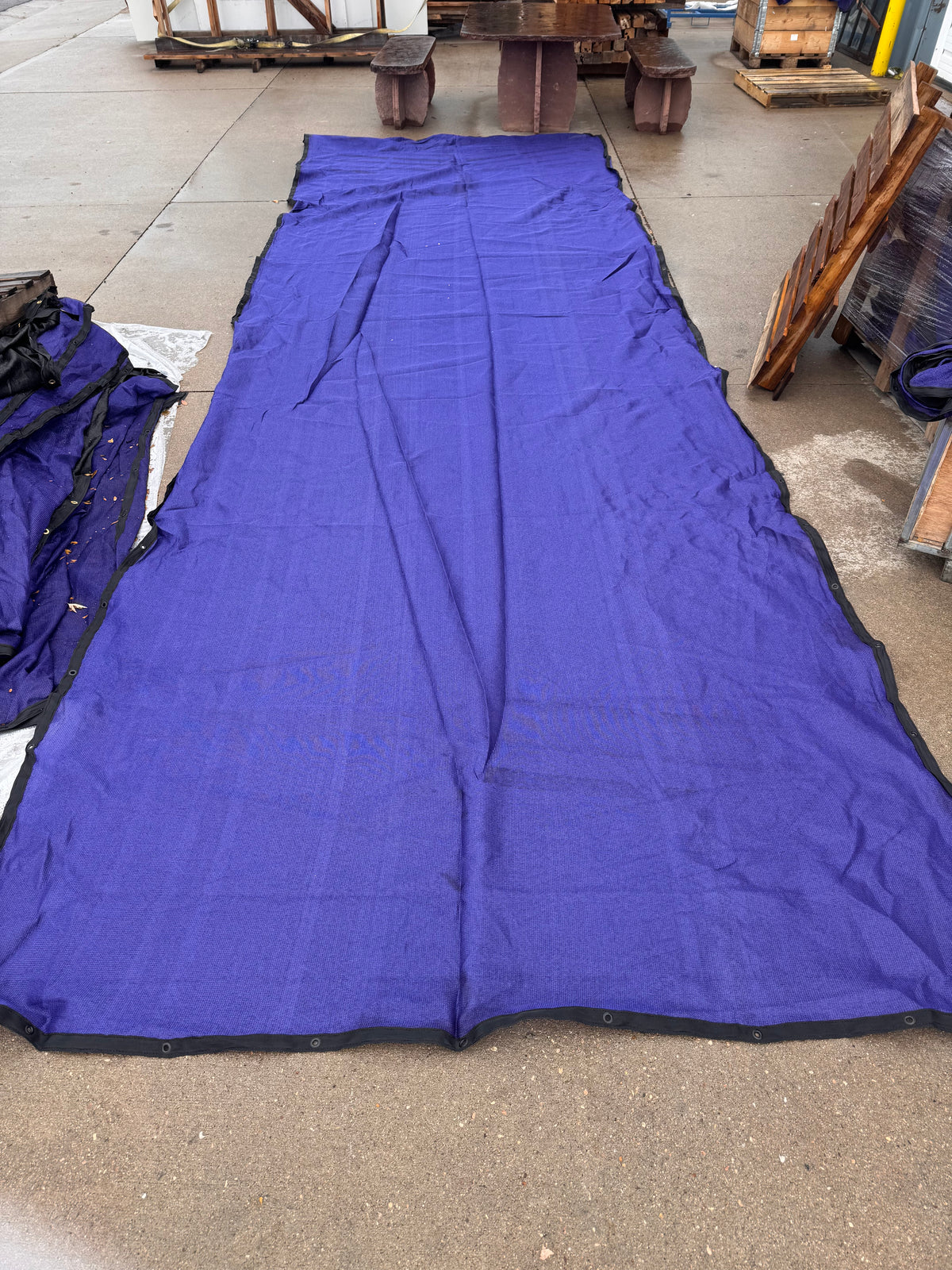 Reclaimed Purple Fence Scrim, 4,044 Linear Feet, Grommeted Mesh