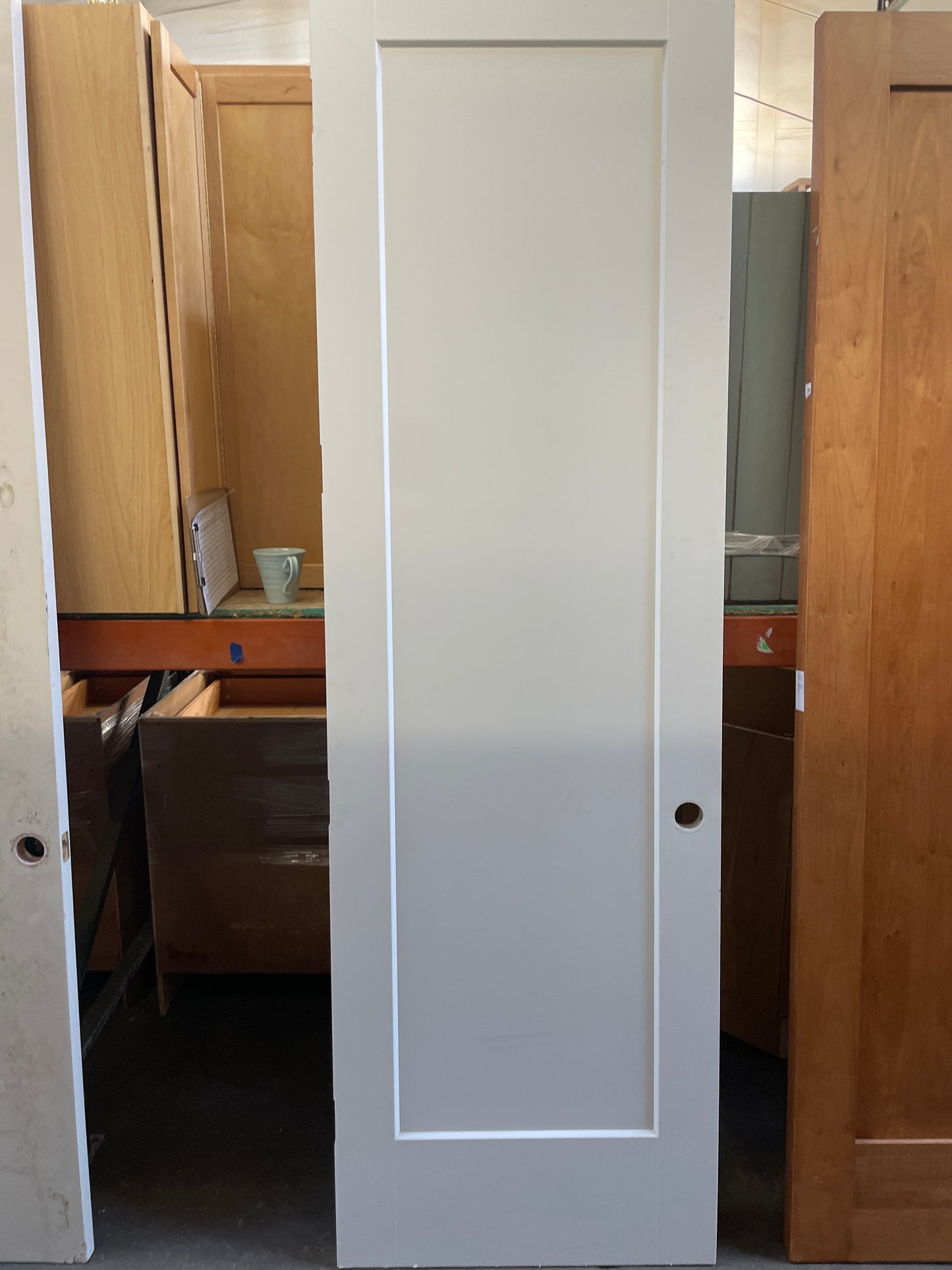 30x96 Interior Hollow Single Panel Door, Right Swing, White [#J311.13]