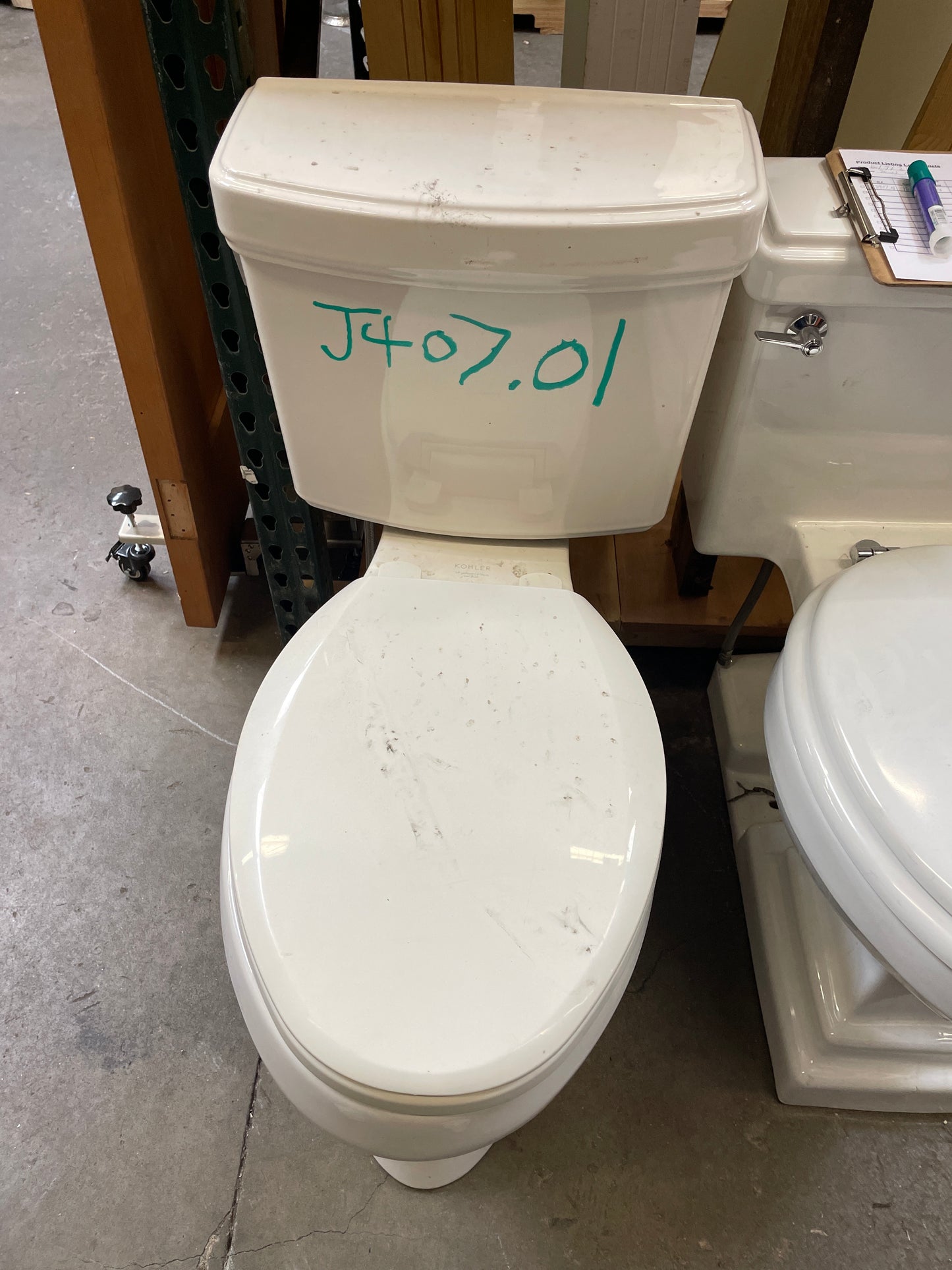 Kohler Elongated Two-Piece Single Flush Toilet, White [#J407.01]