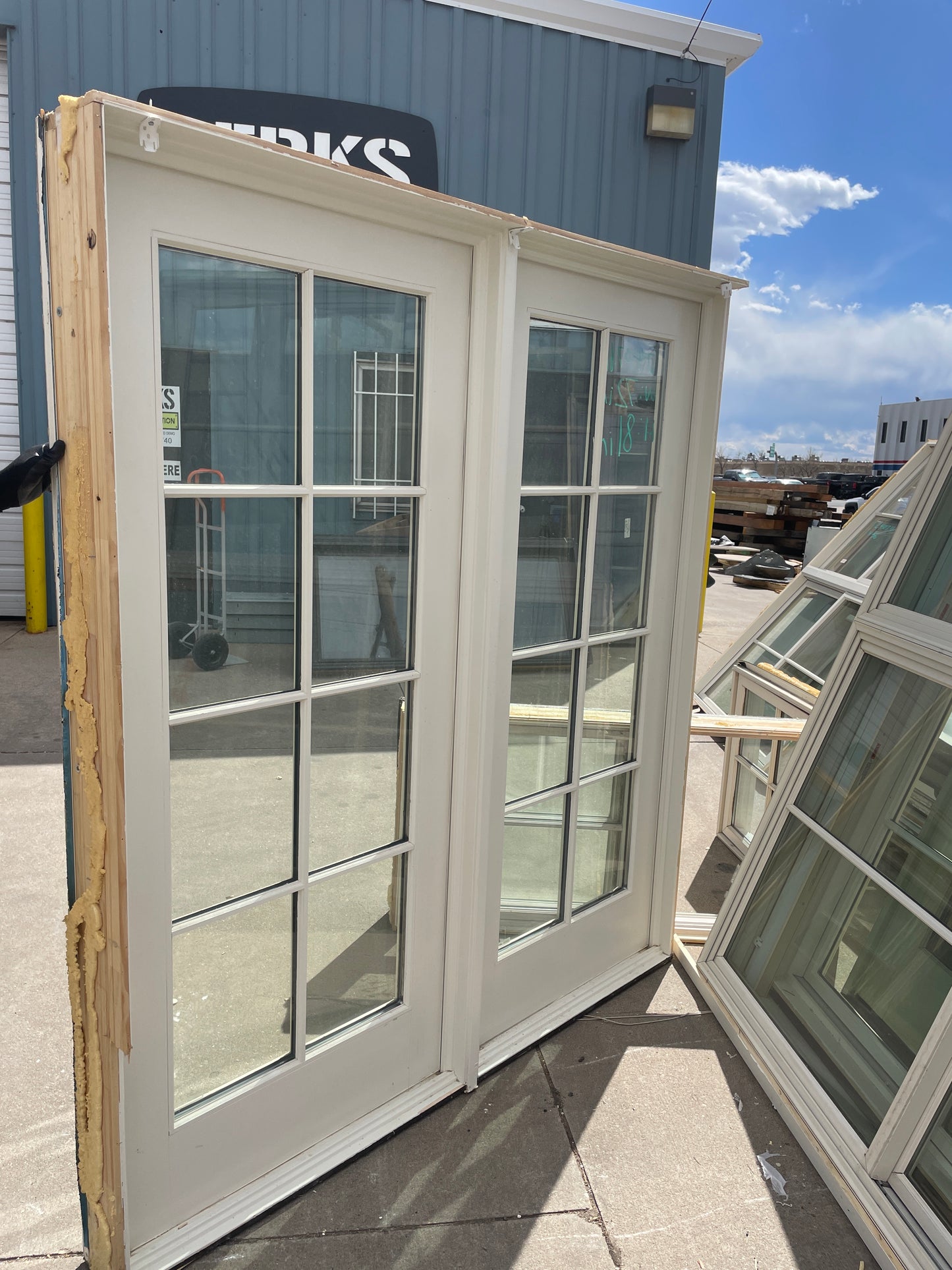 70x78 Exterior Solid 16 Lite Fixed French Door, White [#J407.11]