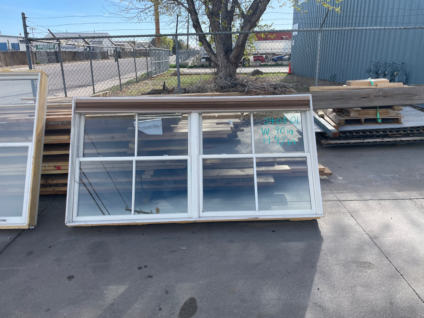 90x47 Double Hung Wood Window, White [#J408.01]