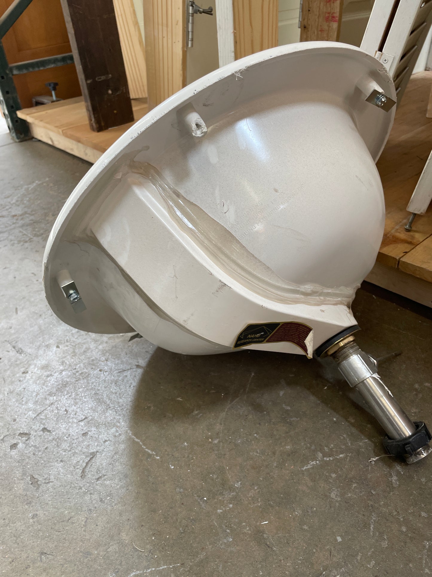Bathroom Drop-In Sink, White Plastic w/ Faucet [#J414.08]