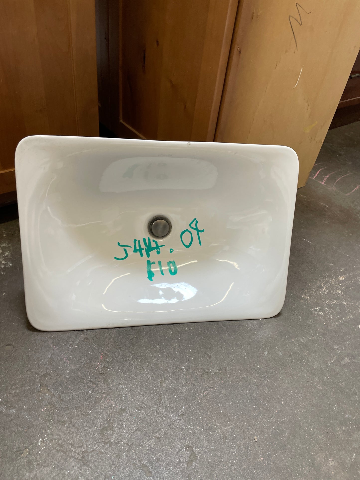 Bathroom Drop-In Sink, White Porcelain [#J414.09]
