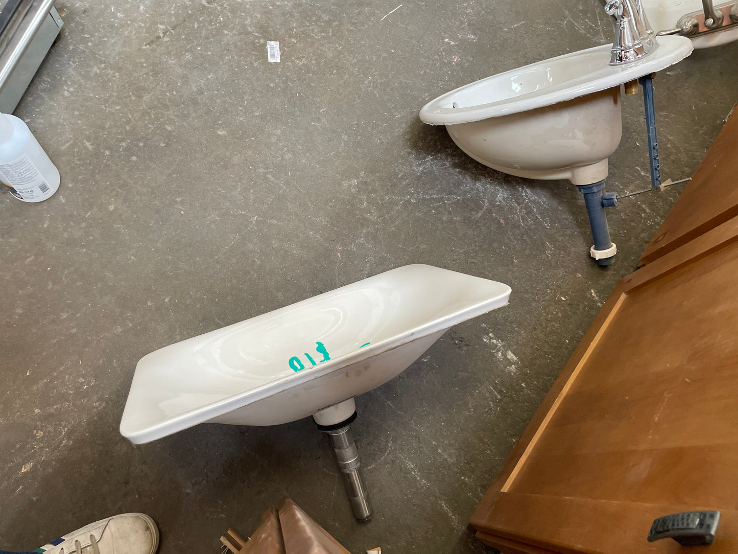 Bathroom Drop-In Sink, White Porcelain [#J414.09]
