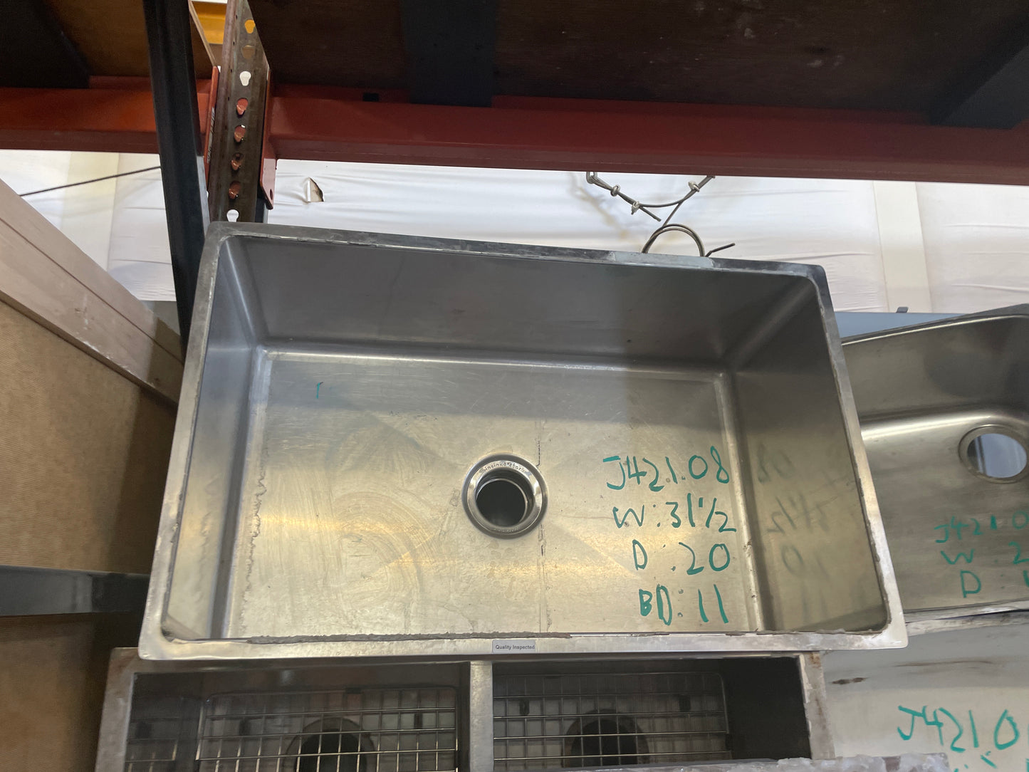 32 1/2" Undermount Stainless Steel Kitchen Sink, Deep Basin [#J421.08]
