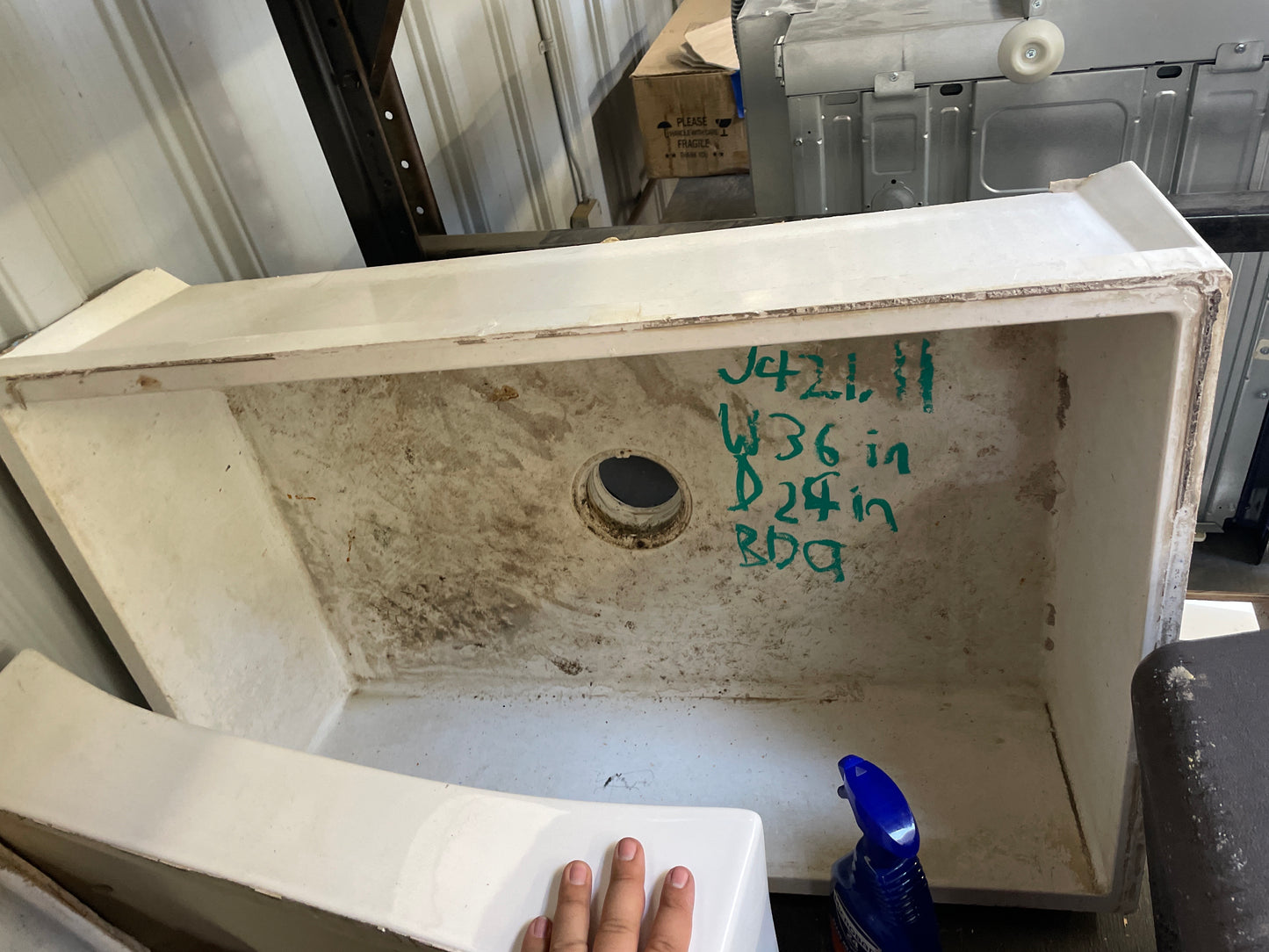 36in Single Basin Plastic Undermount Kitchen Sink J421.12