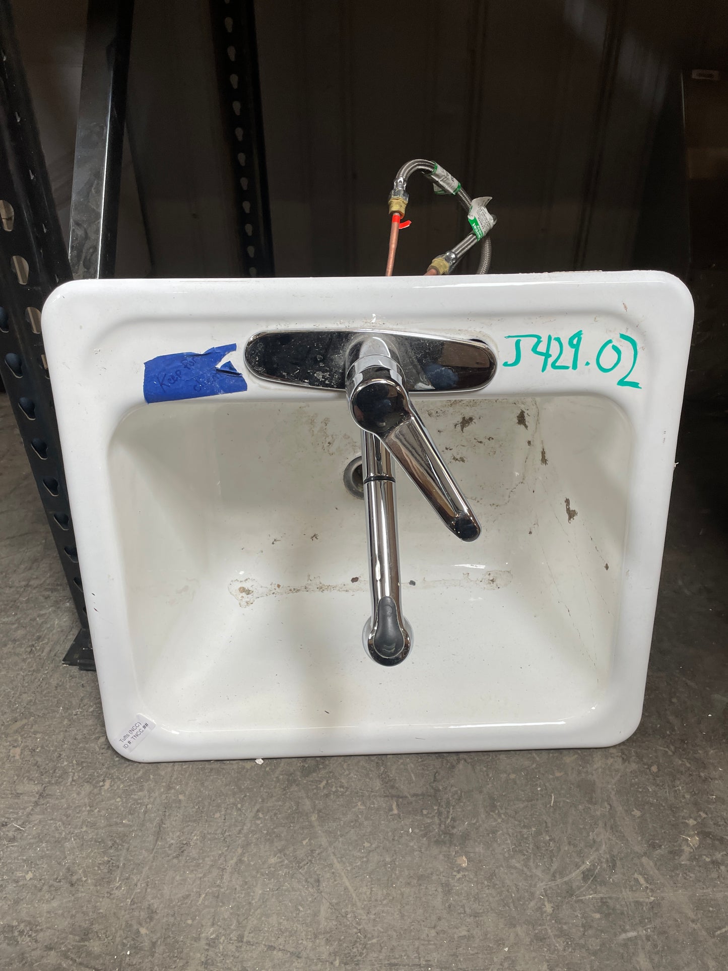 UPC Drop-In Cast Iron Kitchen Sink w/ Faucet 25x22 [#J429.02]