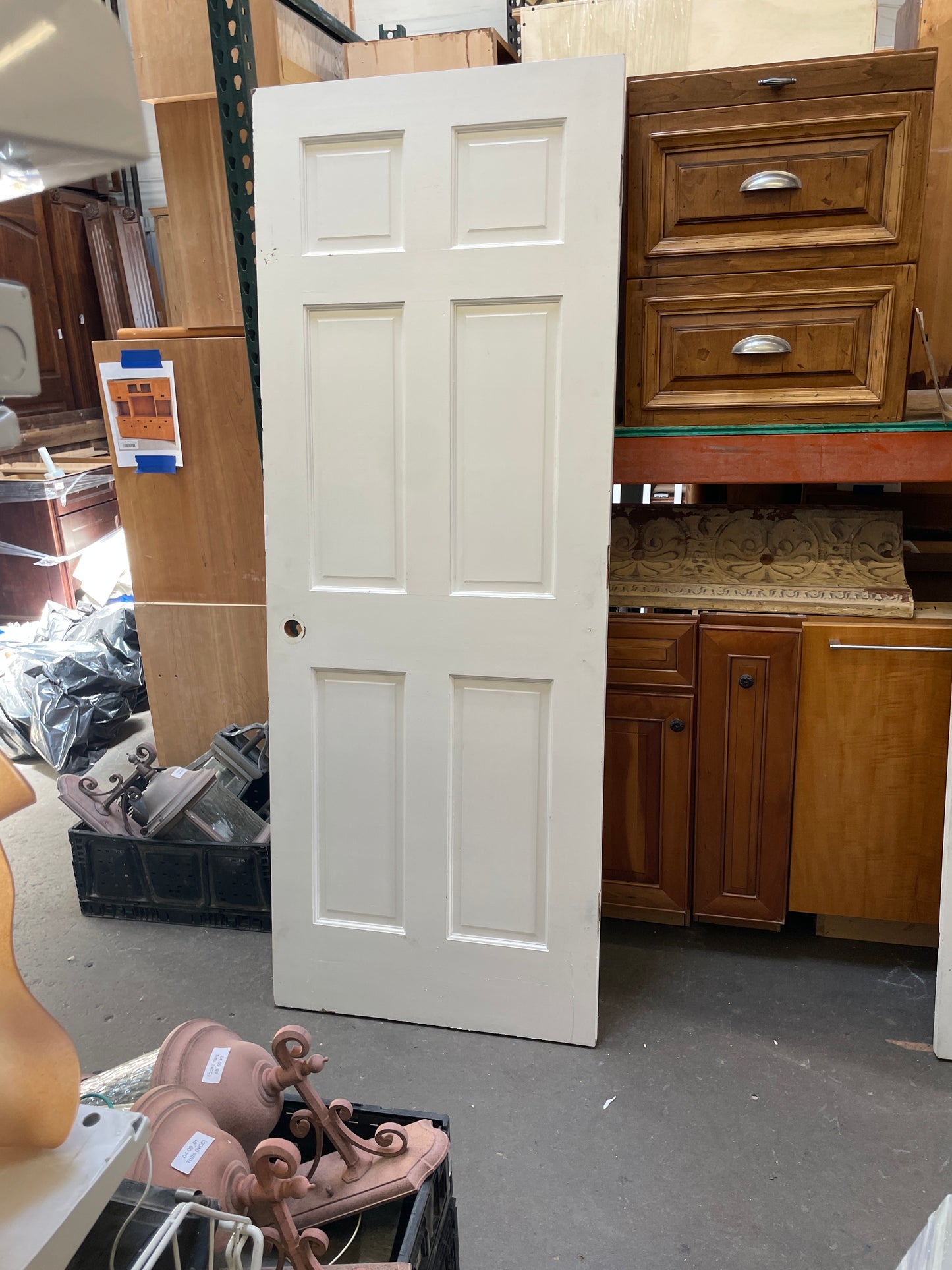 30x79 LHS Interior Solid 6 Panel Slab, White [#J512.11]
