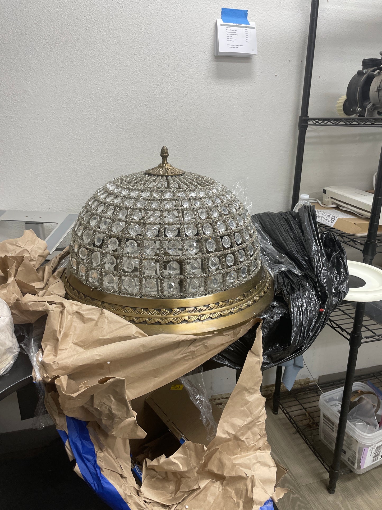 Vintage Crystal Dome Flush Mount Light [#J513.08]