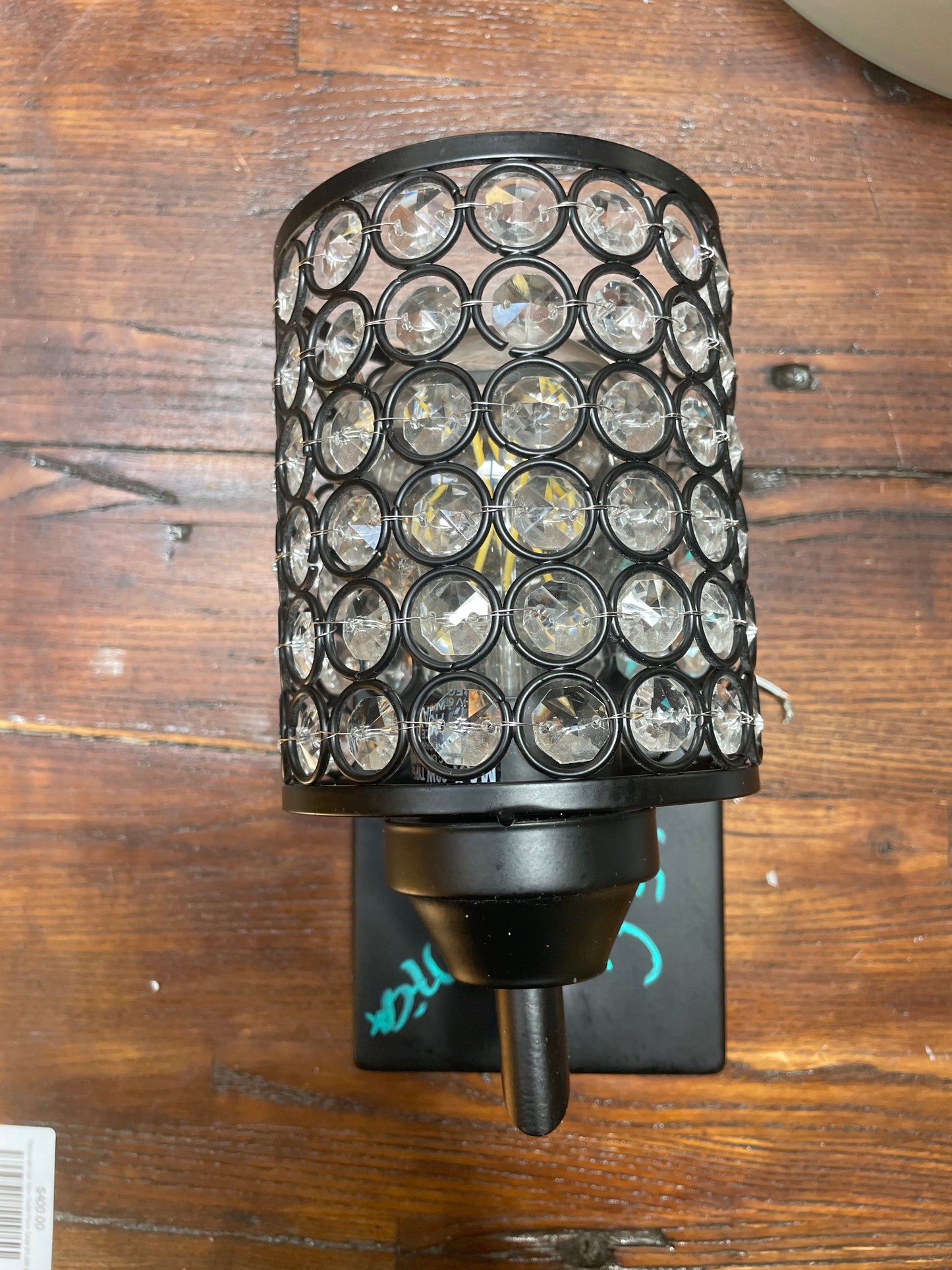 Crystal Beaded Wall Sconce Black Finish [#JJ13.10]