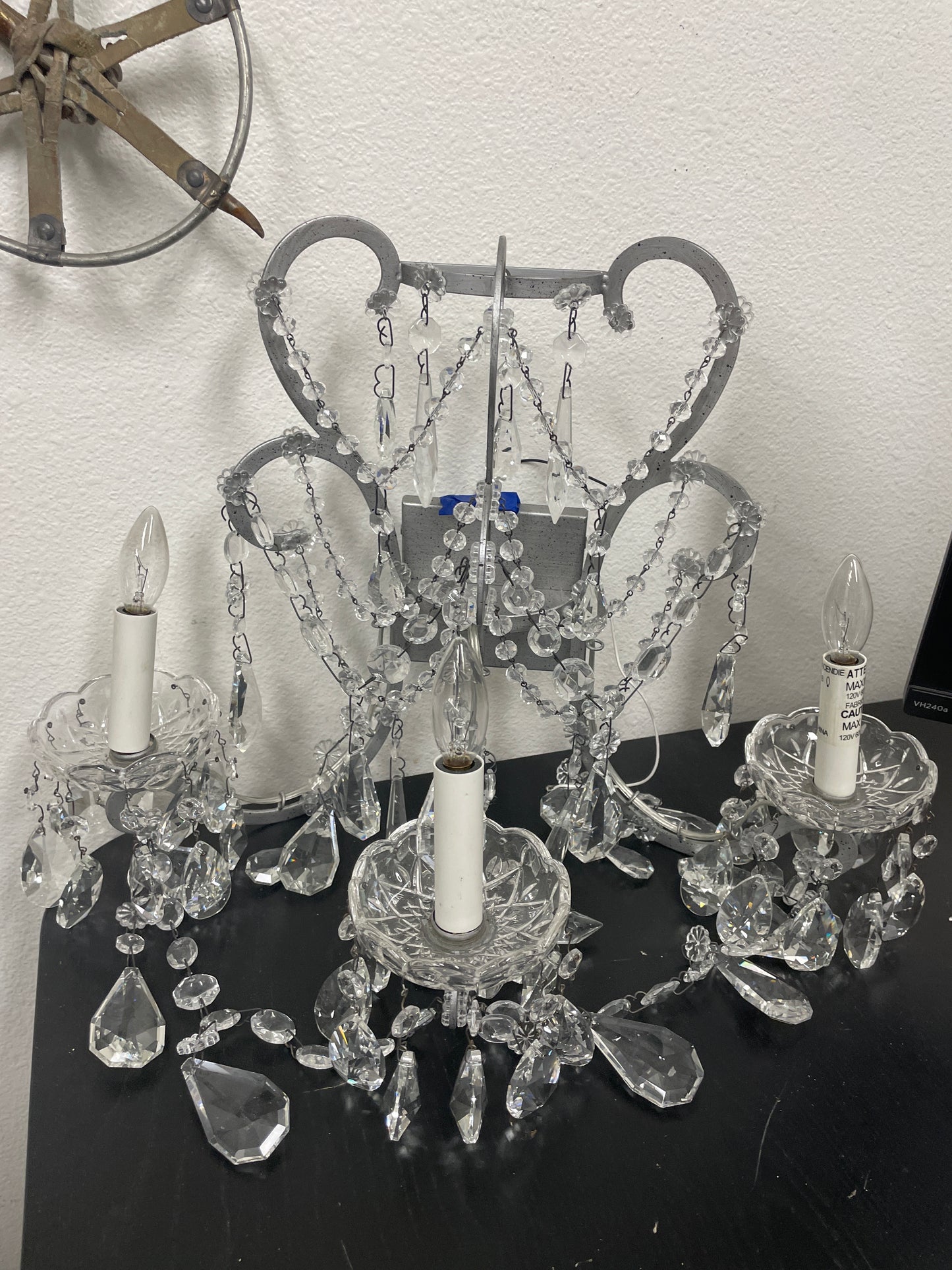 Crystal Beaded 3-Light Wall Sconce [#J513.13]