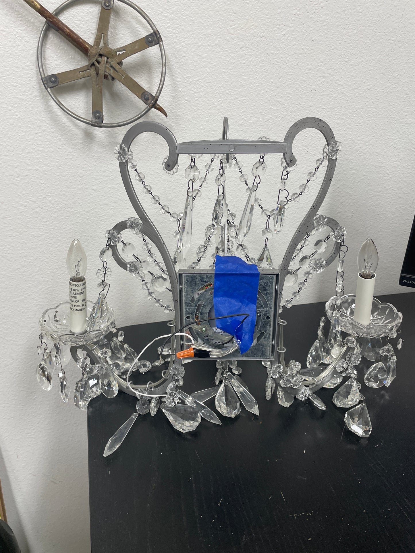 Crystal Beaded 3-Light Wall Sconce [#J513.13]
