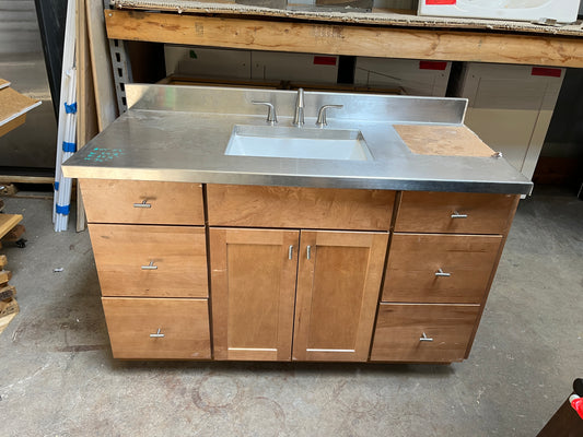 Thomasville Vanity with Stainless Steel Top and Sink – 55.5 in [805.25]