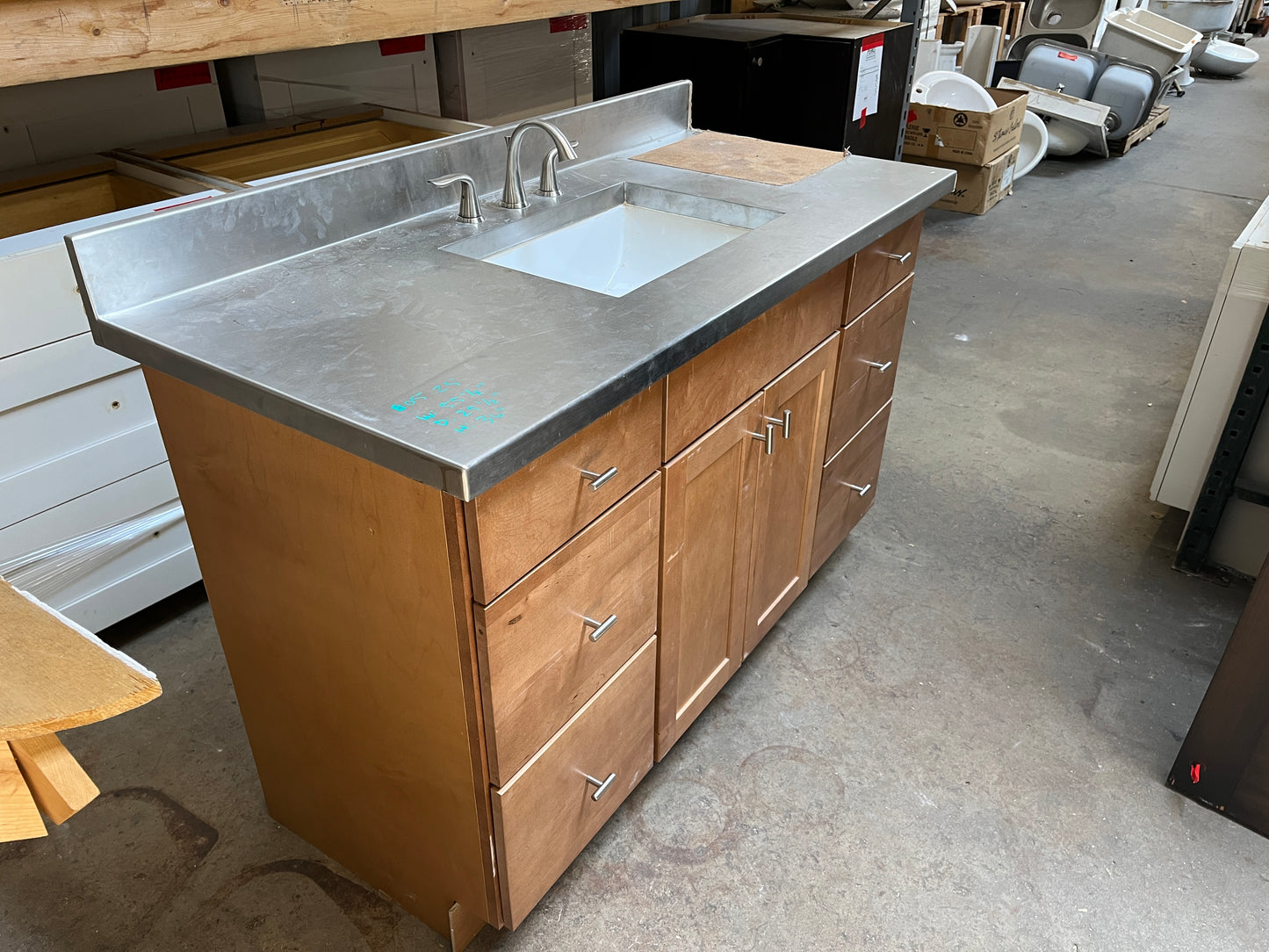 Thomasville Vanity with Stainless Steel Top and Sink – 55.5 in [805.25]