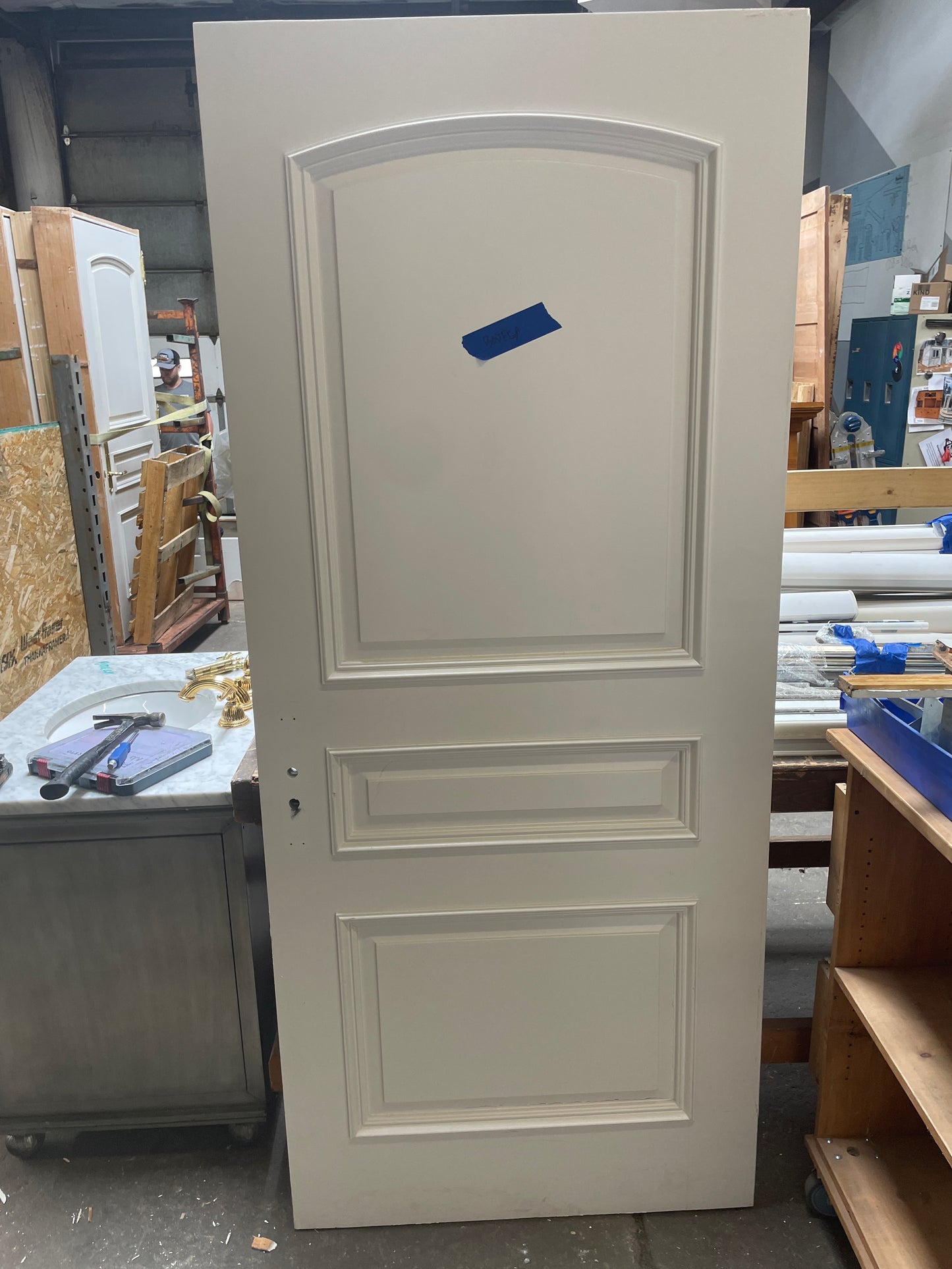 36x83 RHS Interior Solid 3 Panel Slab Door, White [#J519.07]