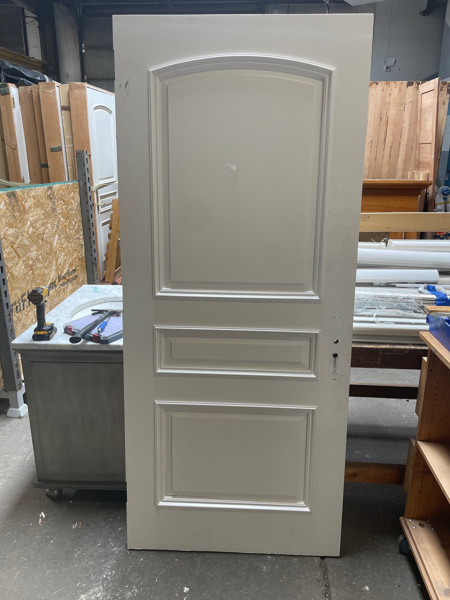 36x83 RHS Interior Solid 3 Panel Slab Door, White [#J519.07]