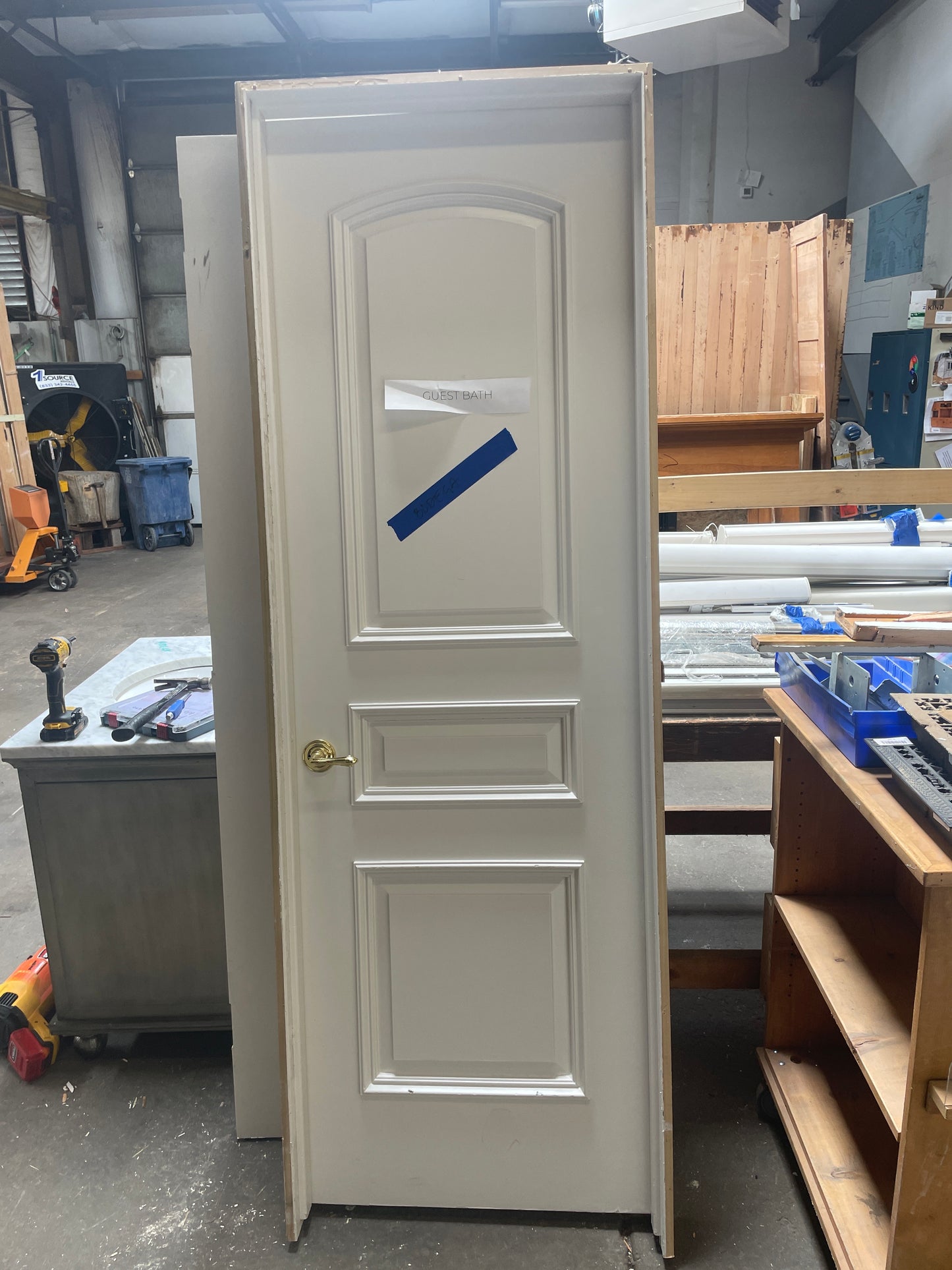 28x84 RHS Interior Solid 3 Panel Prehung Door, White [#J519.09]