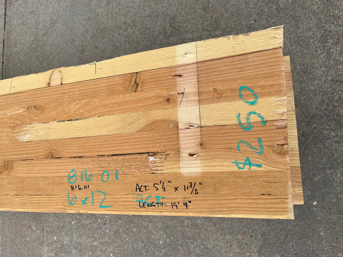Structural Glulam Beam 6x12x19’4” Laminated Wood [816.01]