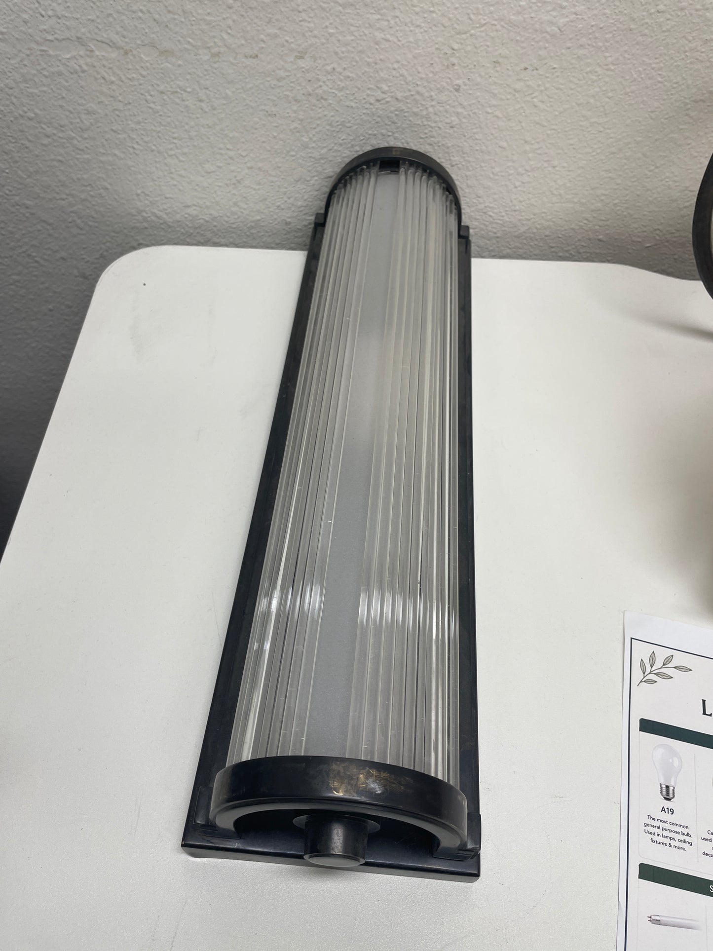 Modern Black Ribbed Wall Sconce [#J520.10]
