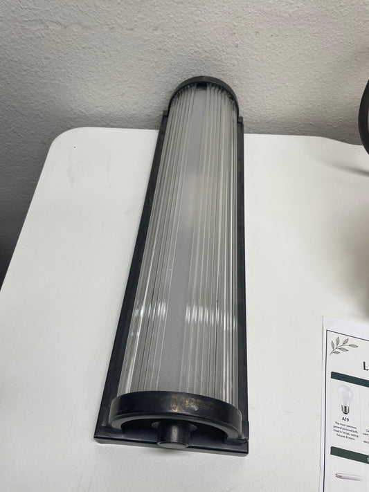 Modern Black Ribbed Wall Sconce [#J520.10]