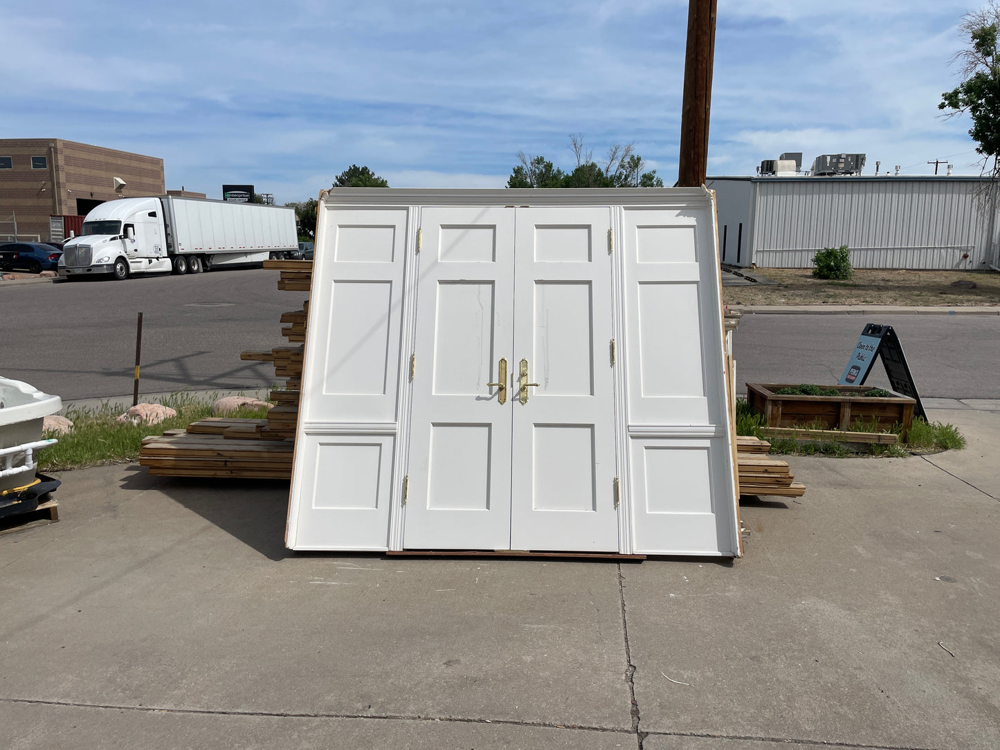 99x88 Interior Hollow 12 Panel Prehung Door Pair, White [#J526.05]