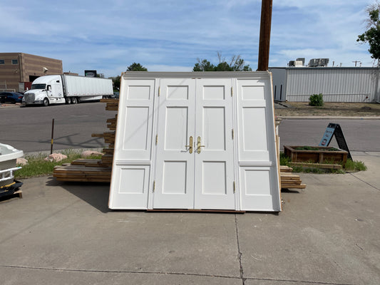 99x88 Interior Hollow 12 Panel Prehung Door Pair, White [#J526.05]