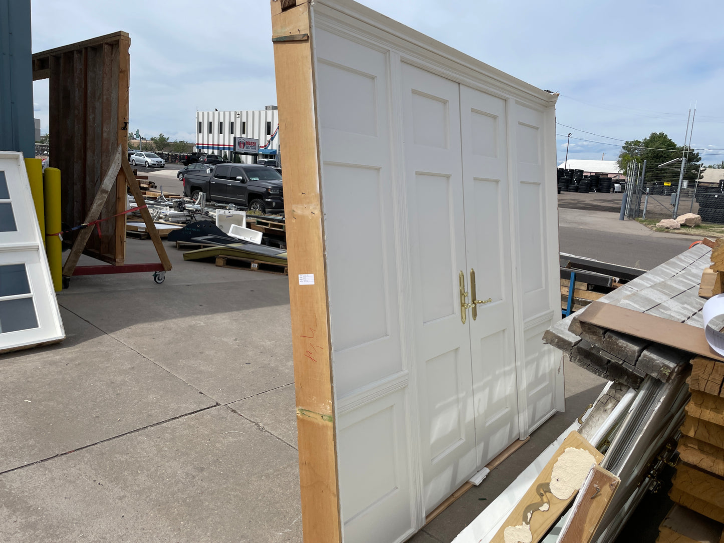 99x88 Interior Hollow 12 Panel Prehung Door Pair, White [#J526.05]