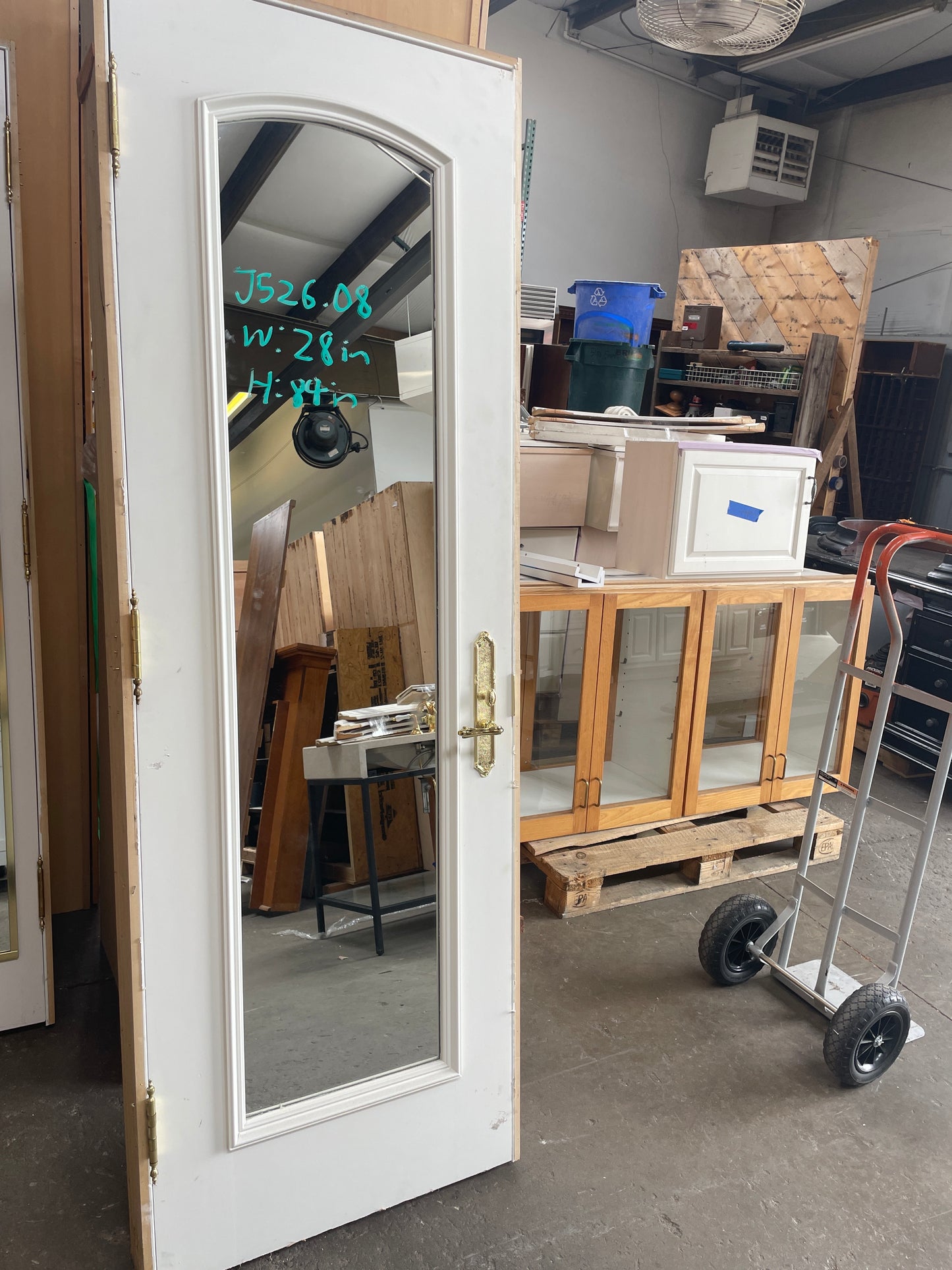 28x84 RHS Interior Solid Mirror Prehung Door, White [#J526.08]