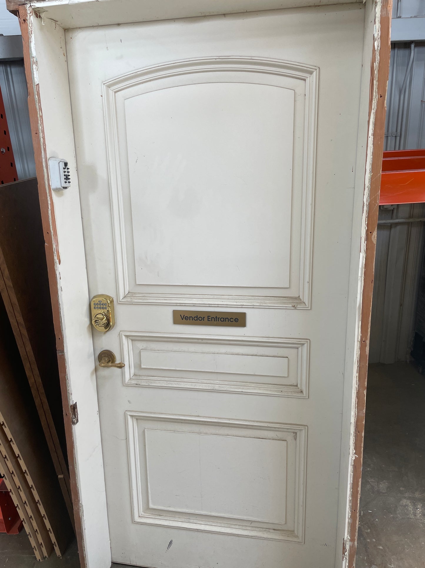 36x79 RHS Exterior Solid 3 Panel Prehung Door, White [#J526.10]