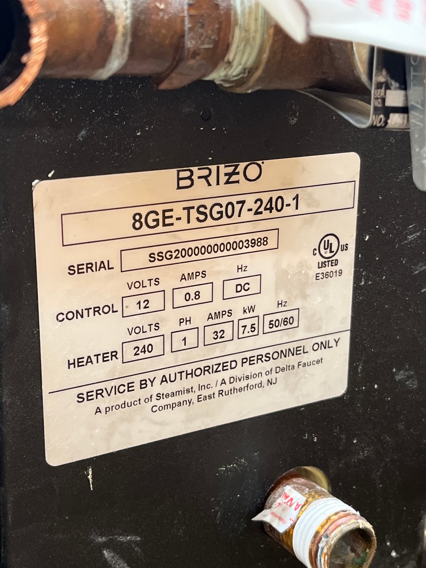 Brizo Steam Generator 8GE-TSG07-240-1 [830.02]