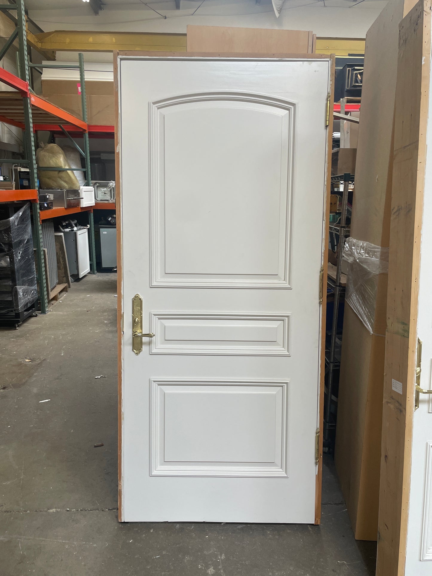 36x84 LHS Interior Solid 3 Panel Prehung Door, White [#J527.02]