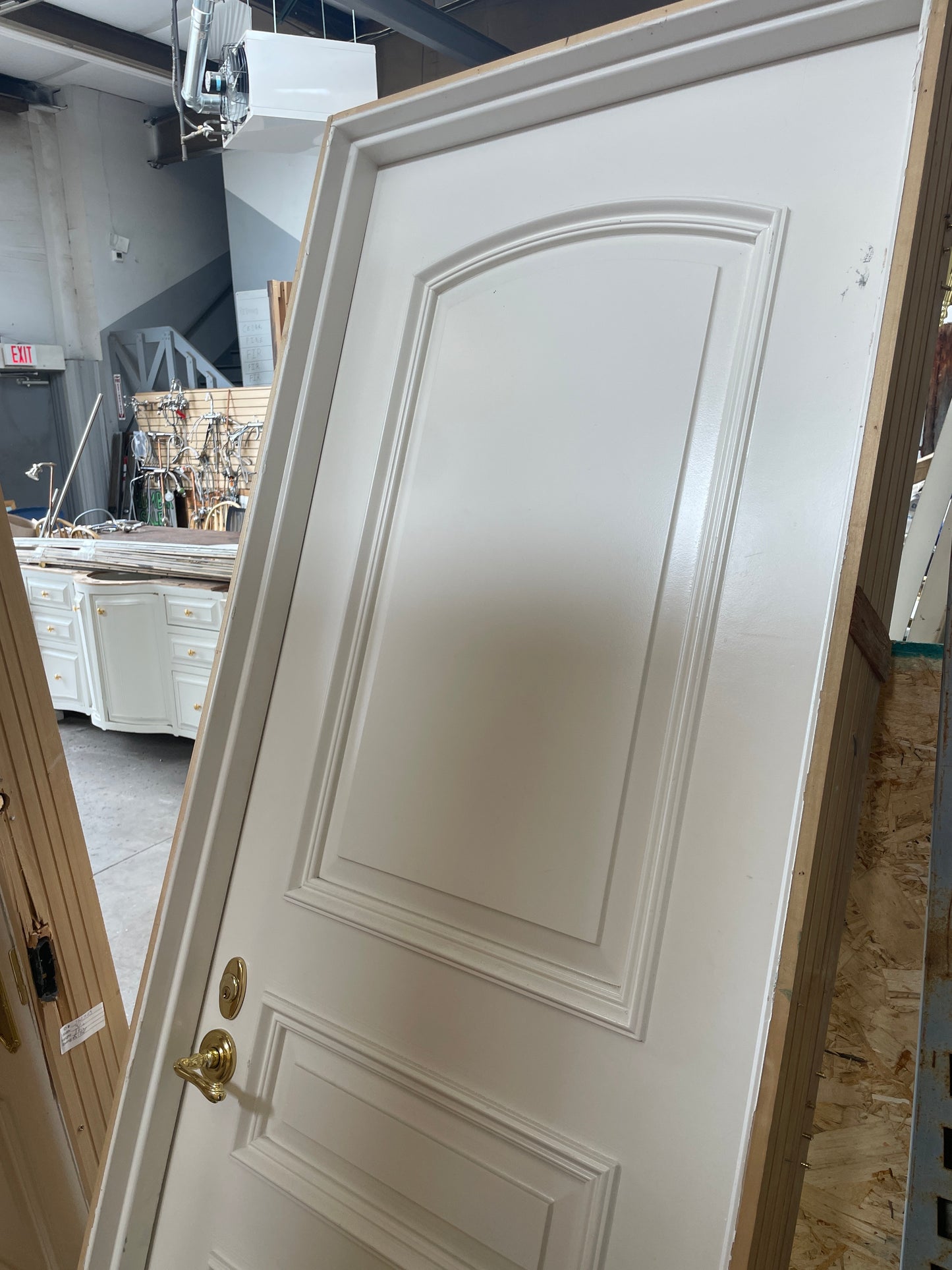 30x84 RHS Exterior Solid 3 Panel Prehung Door, White [#J527.06]
