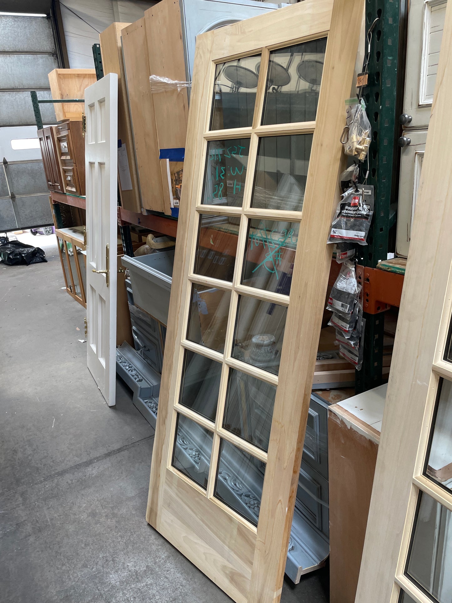 31x85 Exterior Solid 12 Light Slab Door, Unfinished [#J527.12]