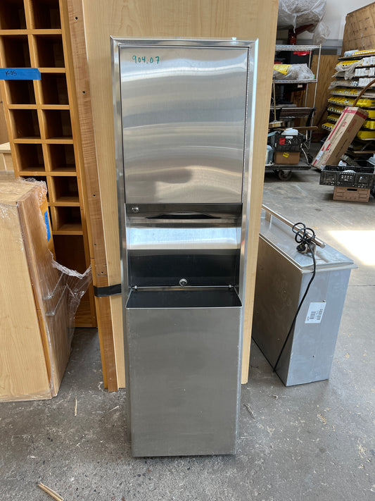 Bobrick B-3944 Recessed Paper Towel Dispenser & Waste Receptacle [904.07]