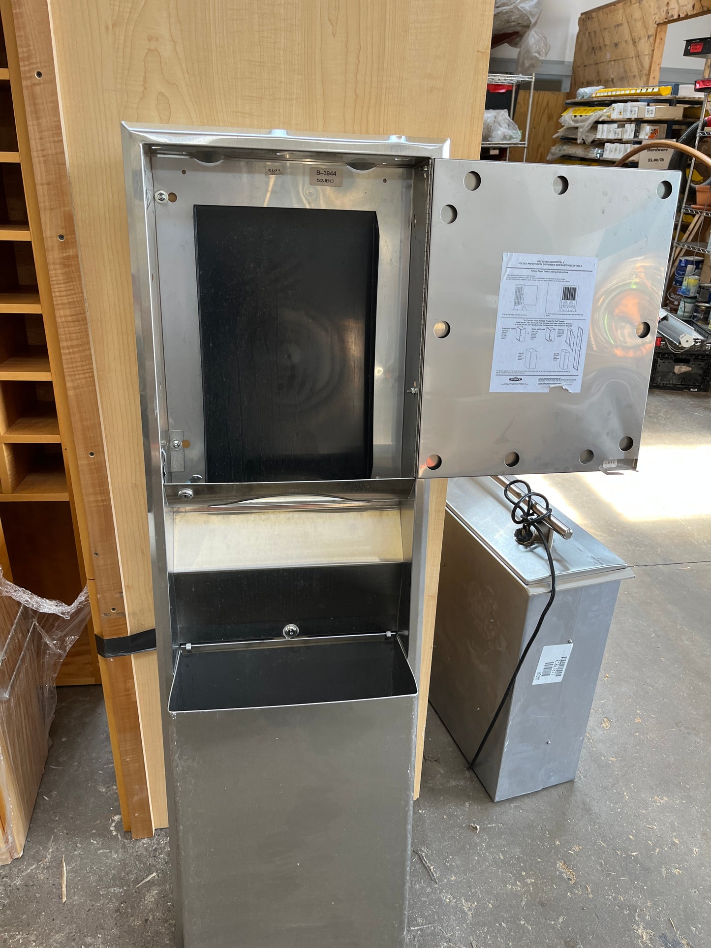 Bobrick B-3944 Recessed Paper Towel Dispenser & Waste Receptacle [904.07]