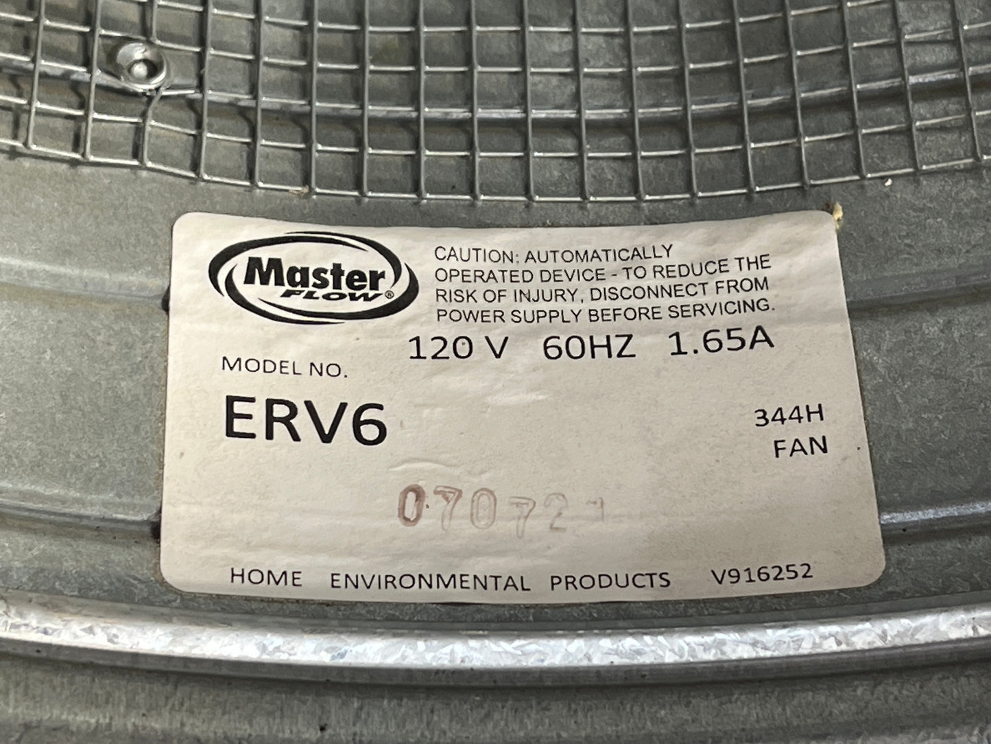Master Flow ERV6 Electric Roof Vent Fan [910.10]