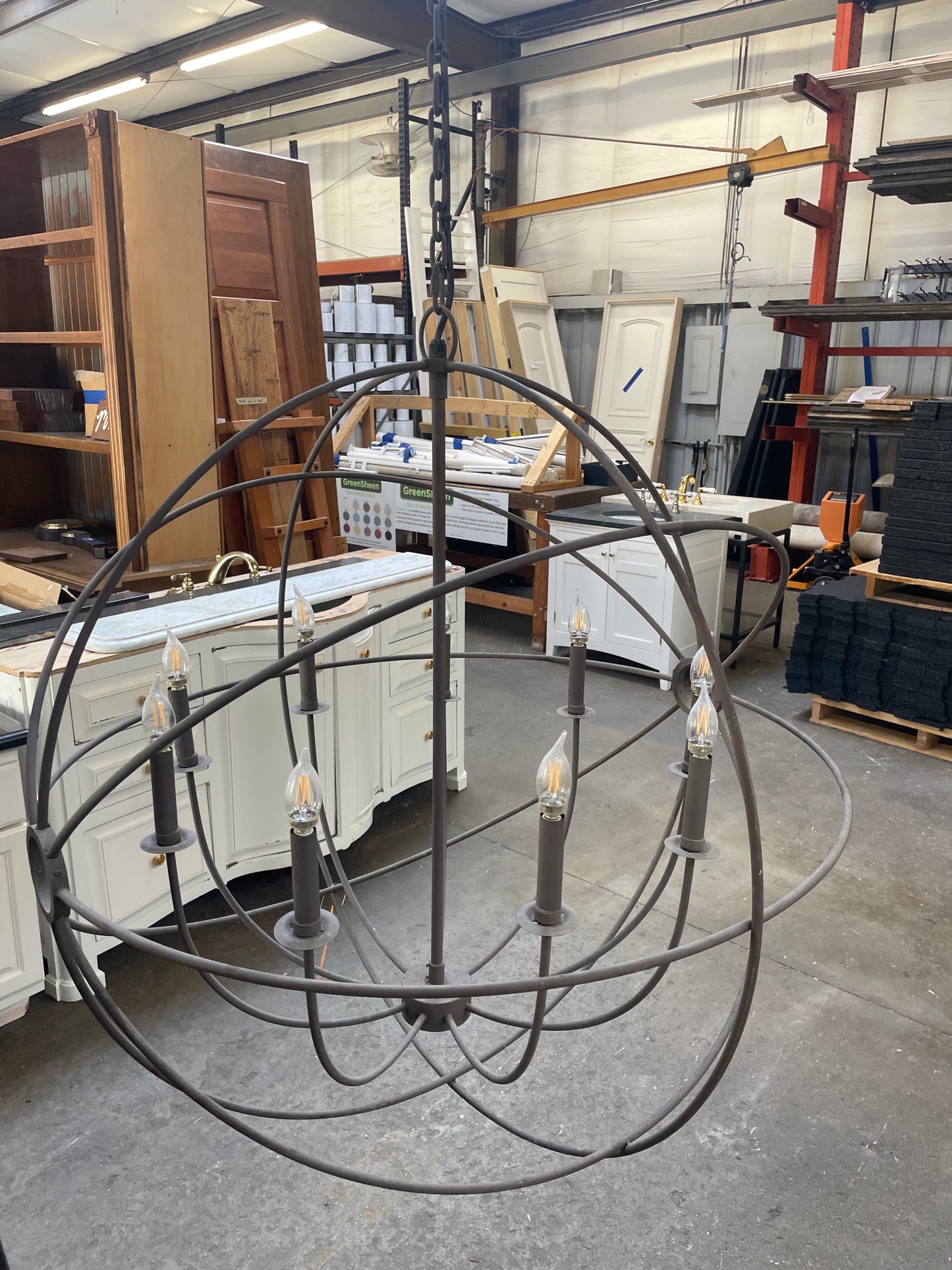 8-Light Orb Chandelier, Dark Bronze [#J615.04]