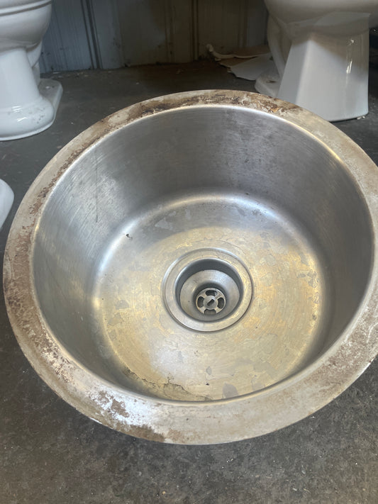15in Round Drop-In Sink, Single Basin Stainless [#J615.15]