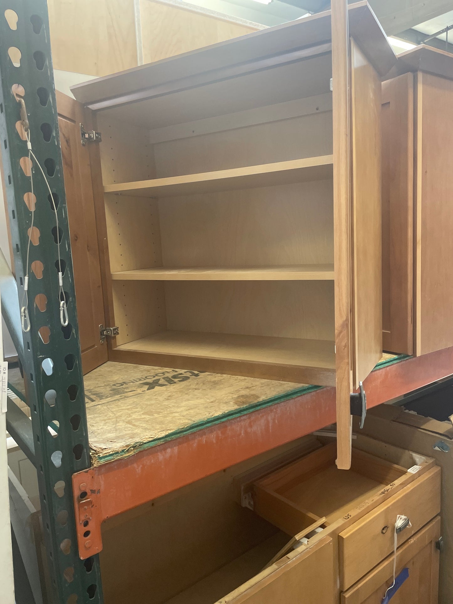 Set of 3 32in Upper Cabinets, Wood Finish [#J616.11]