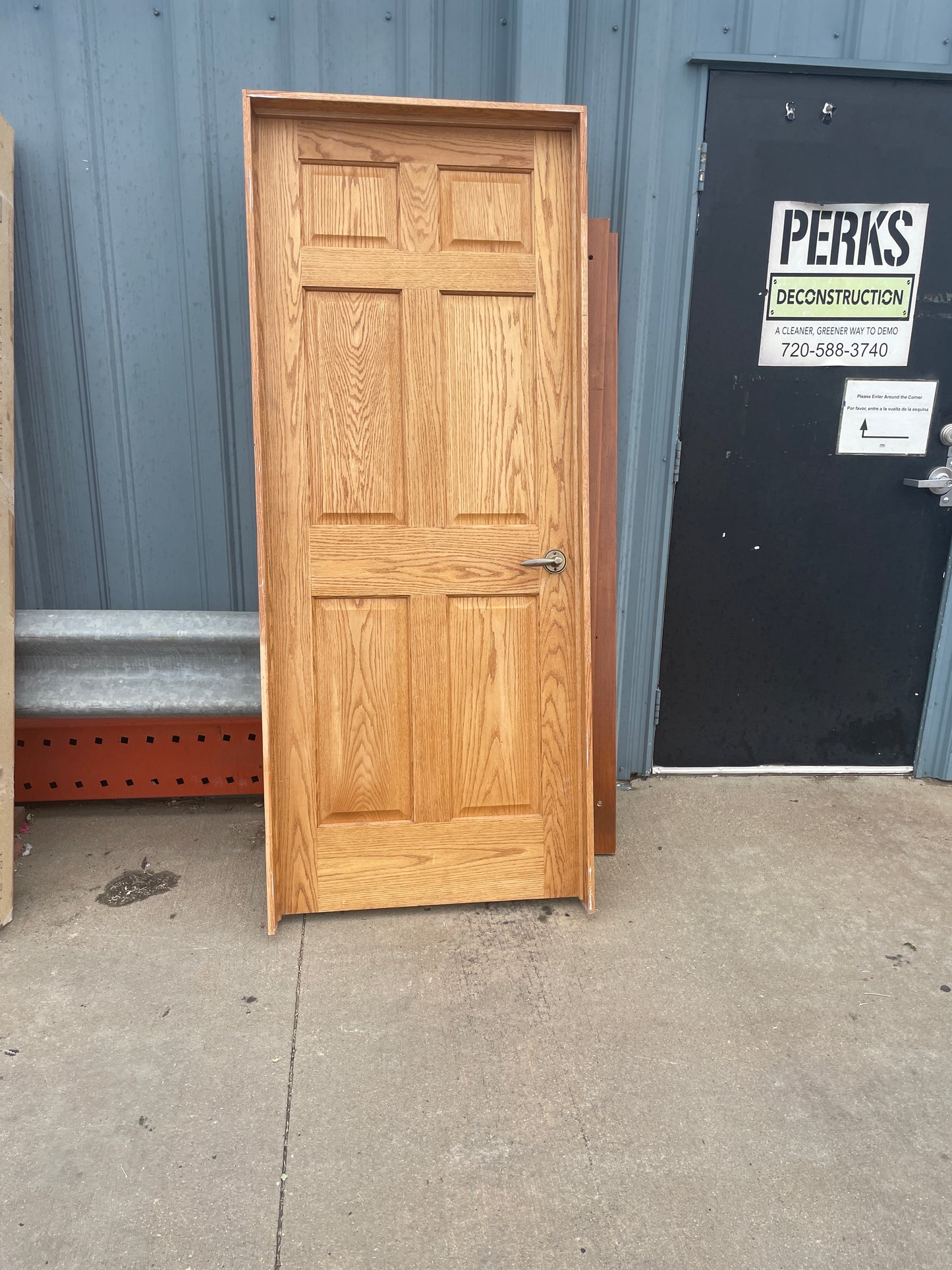 32x80 LHS Interior Solid 6 Panel Prehung Door, Wood Finish [#J622.01]