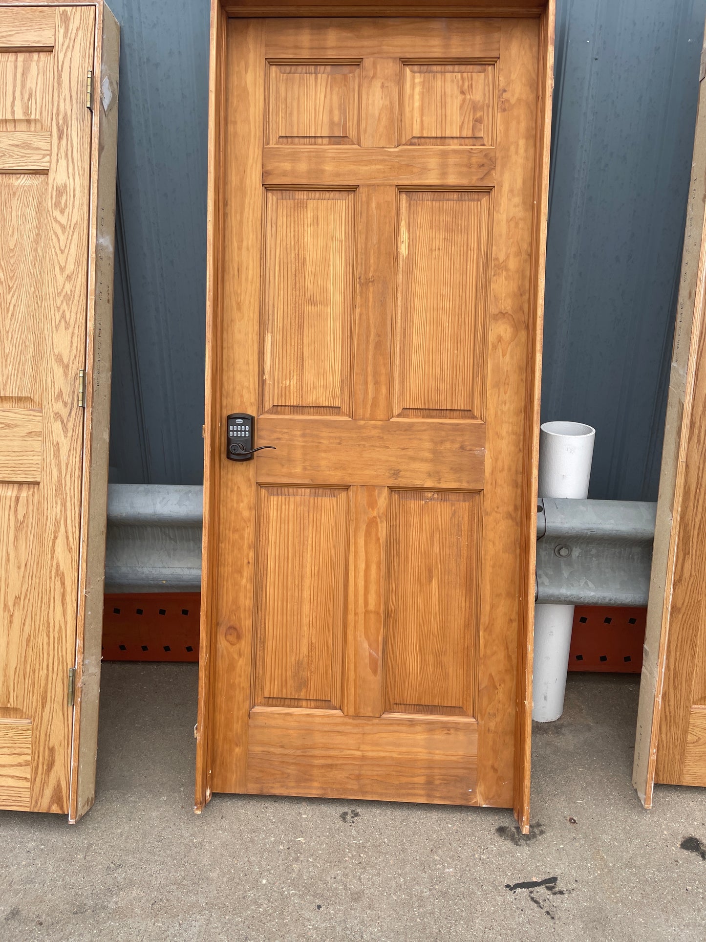 32x80 RHS Interior Hollow 6 Panel Prehung Door, Wood Finish [#J622.03]