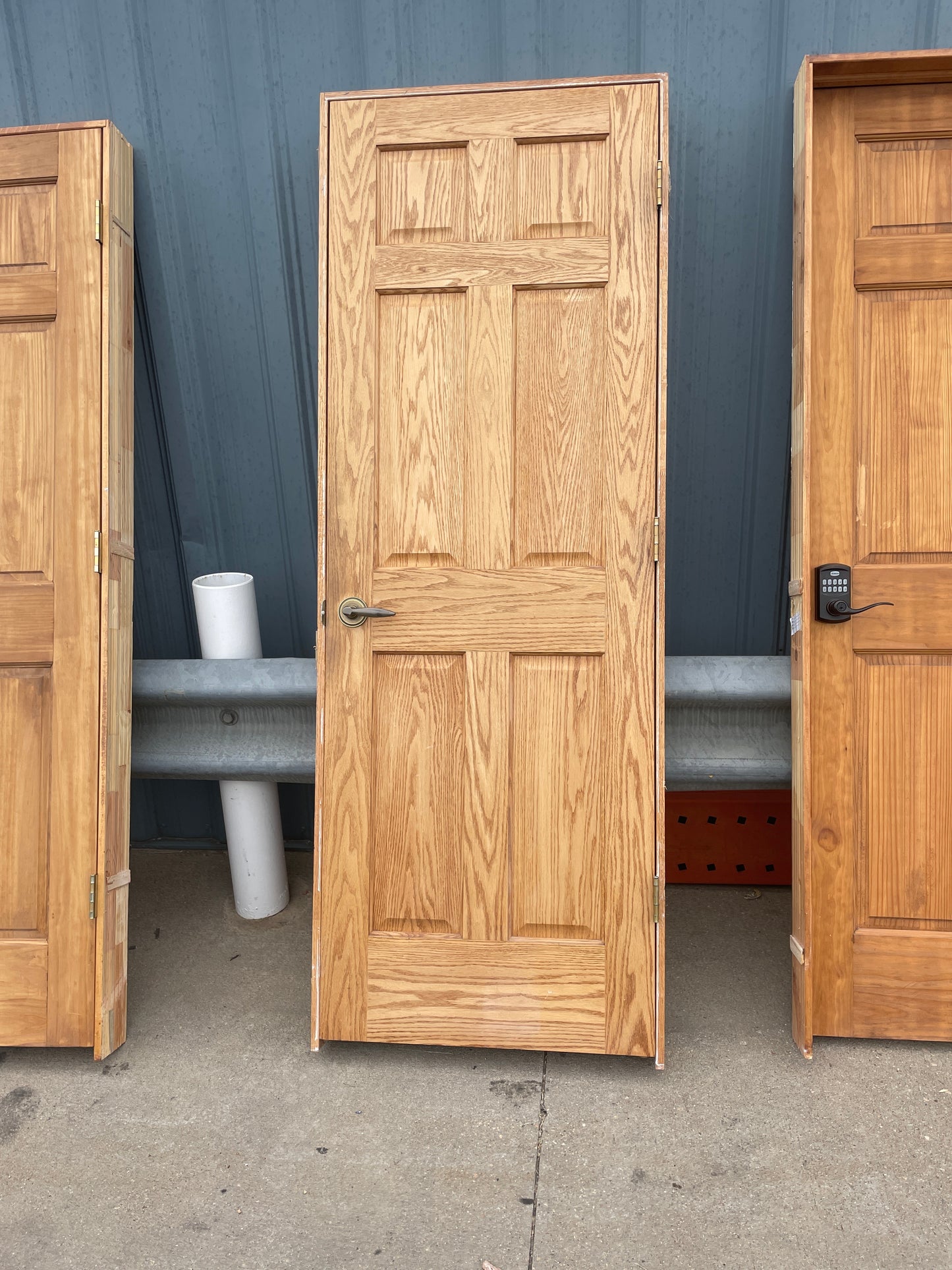28x80 LHS Interior Solid 6 Panel Prehung Door, Wood Finish [#J622.04]