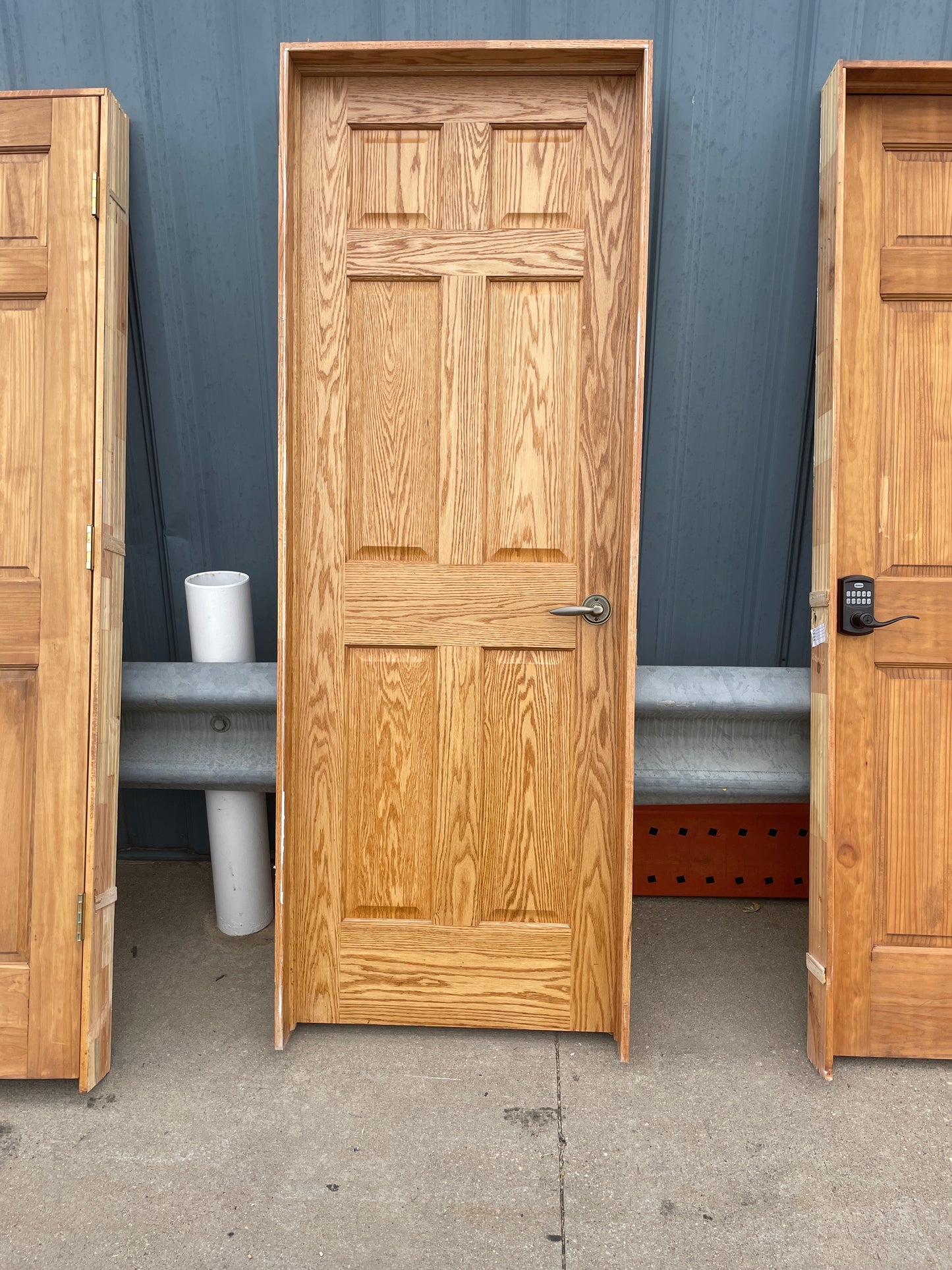 28x80 LHS Interior Solid 6 Panel Prehung Door, Wood Finish [#J622.04]