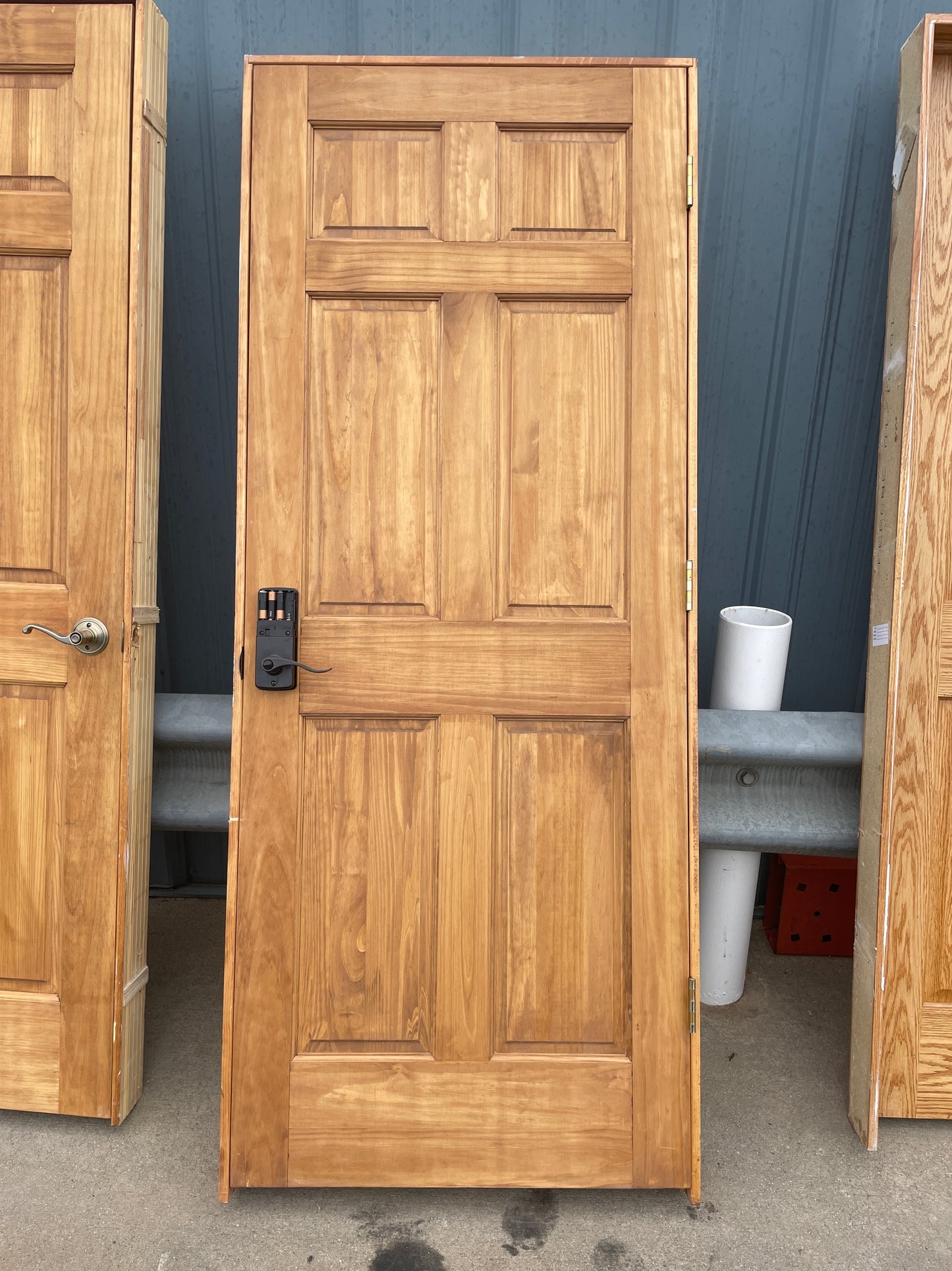 32x80 LHS Interior Hollow 6 Panel Prehung Door, Wood Finish [#J622.05]
