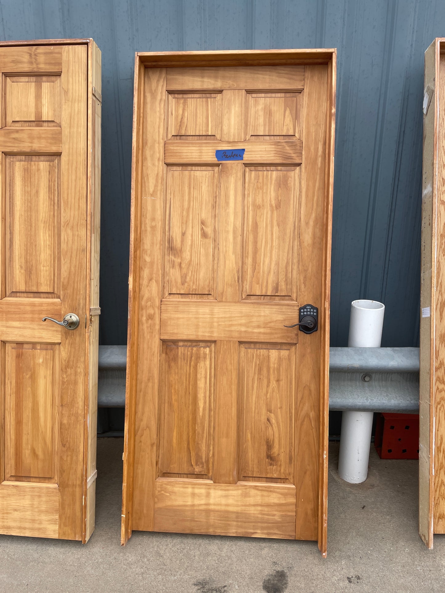 32x80 LHS Interior Hollow 6 Panel Prehung Door, Wood Finish [#J622.05]