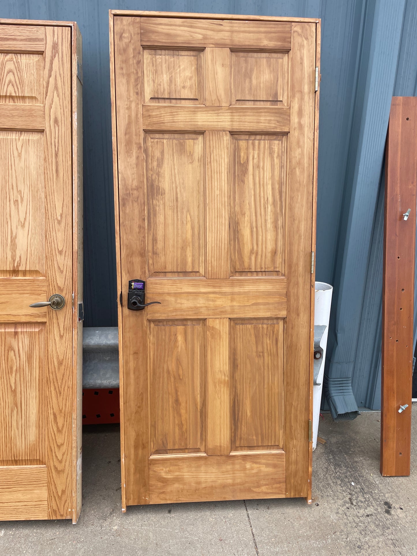 32x79 LHS Interior Hollow 6 Panel Prehung Door, Wood Finish [#J622.07]
