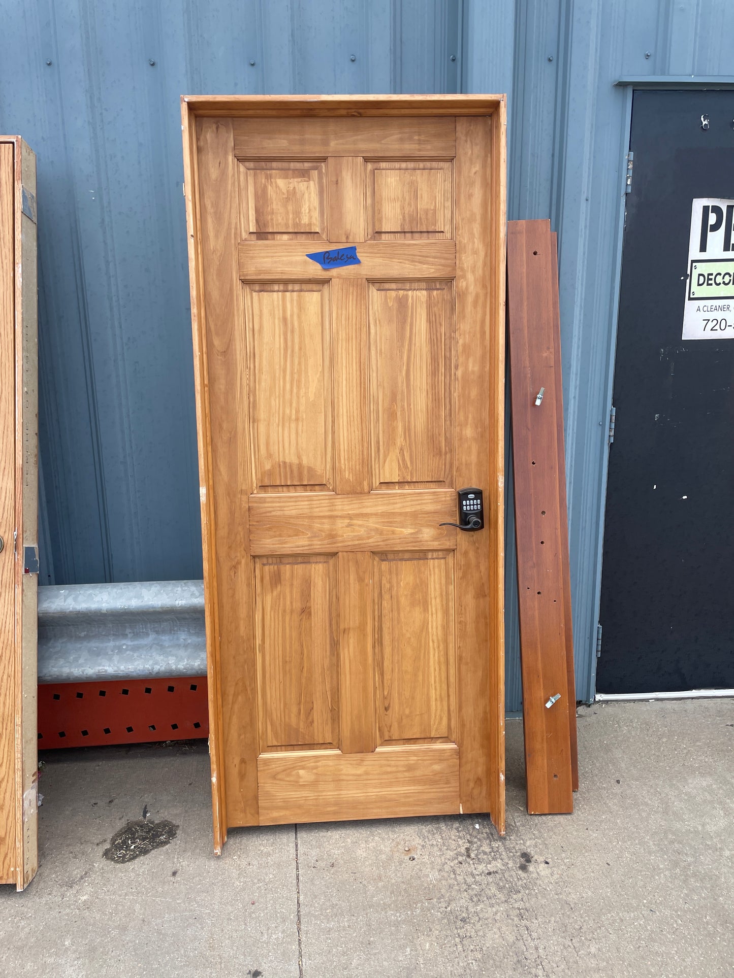 32x79 LHS Interior Hollow 6 Panel Prehung Door, Wood Finish [#J622.07]