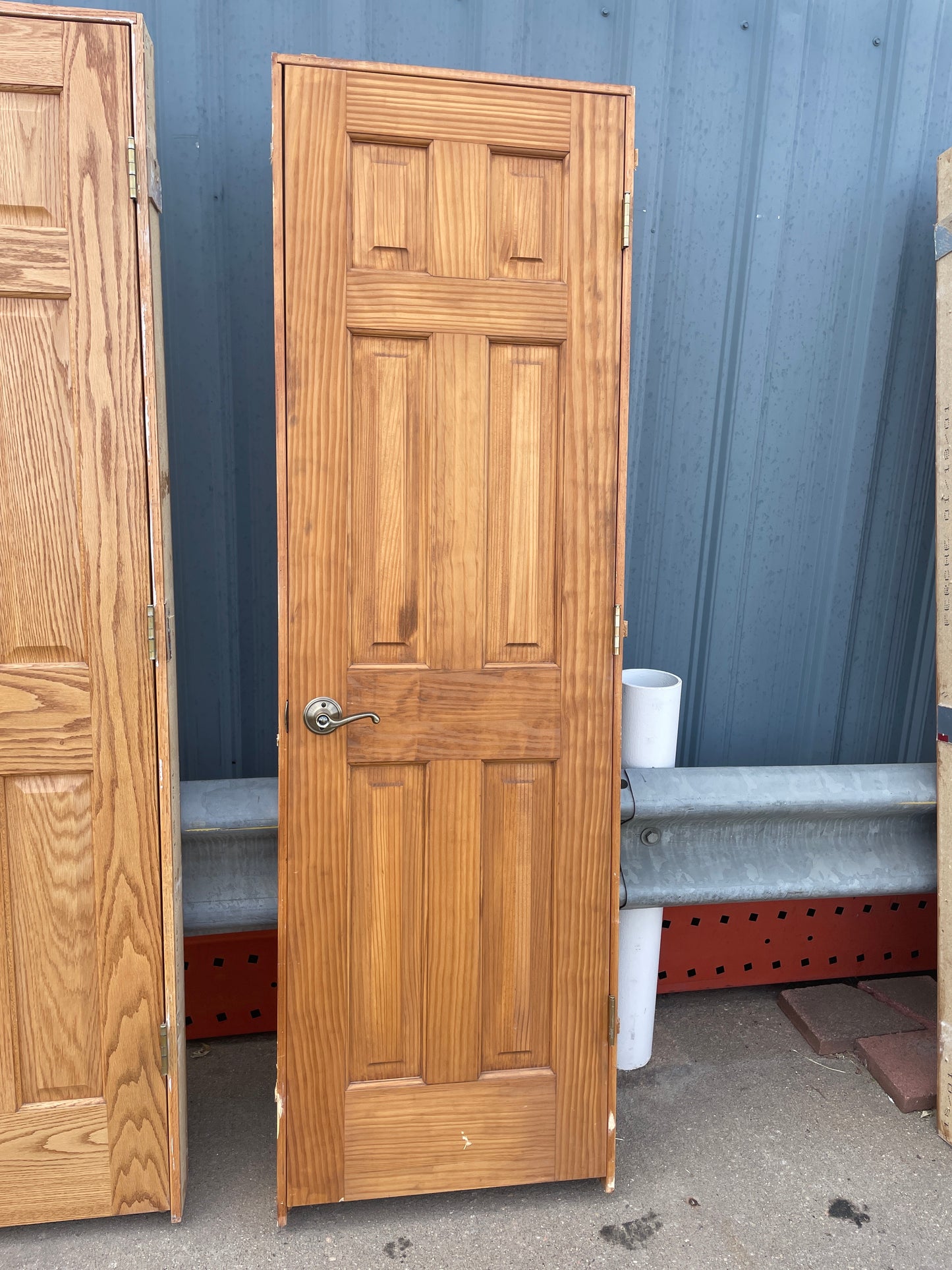 24x80 LHS Interior Solid 6 Panel Prehung Door, Wood Finish [#J622.09]